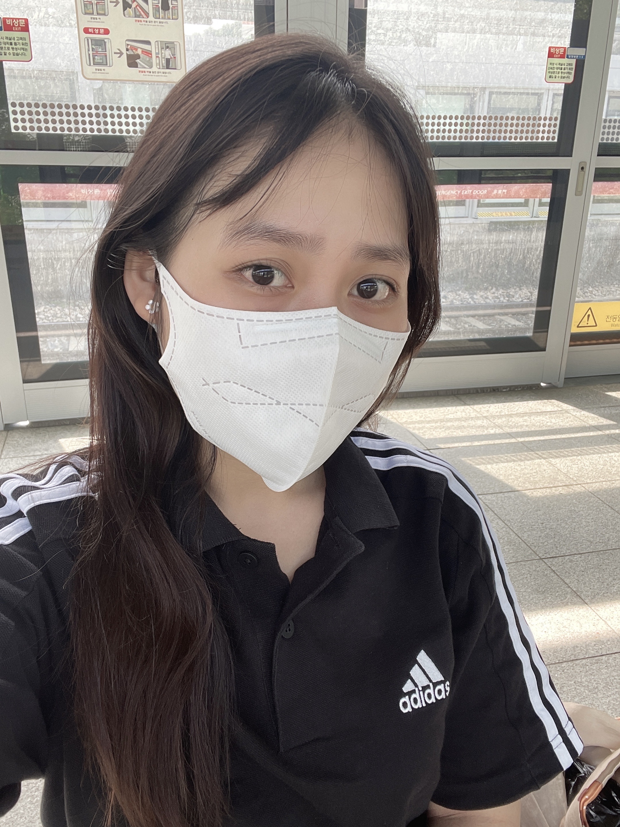 Adidas 3-Stripe Training Polo Shirt Black White - KR Sizing 착용 스타일