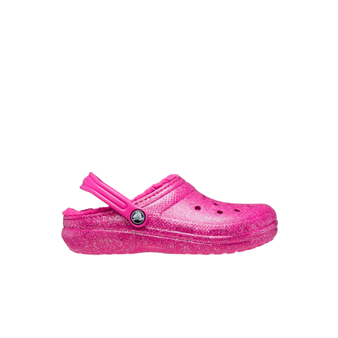 207462-6SZ (Kids) Crocs Classic Lined Glitter Clog Fuchsia Fun Multi