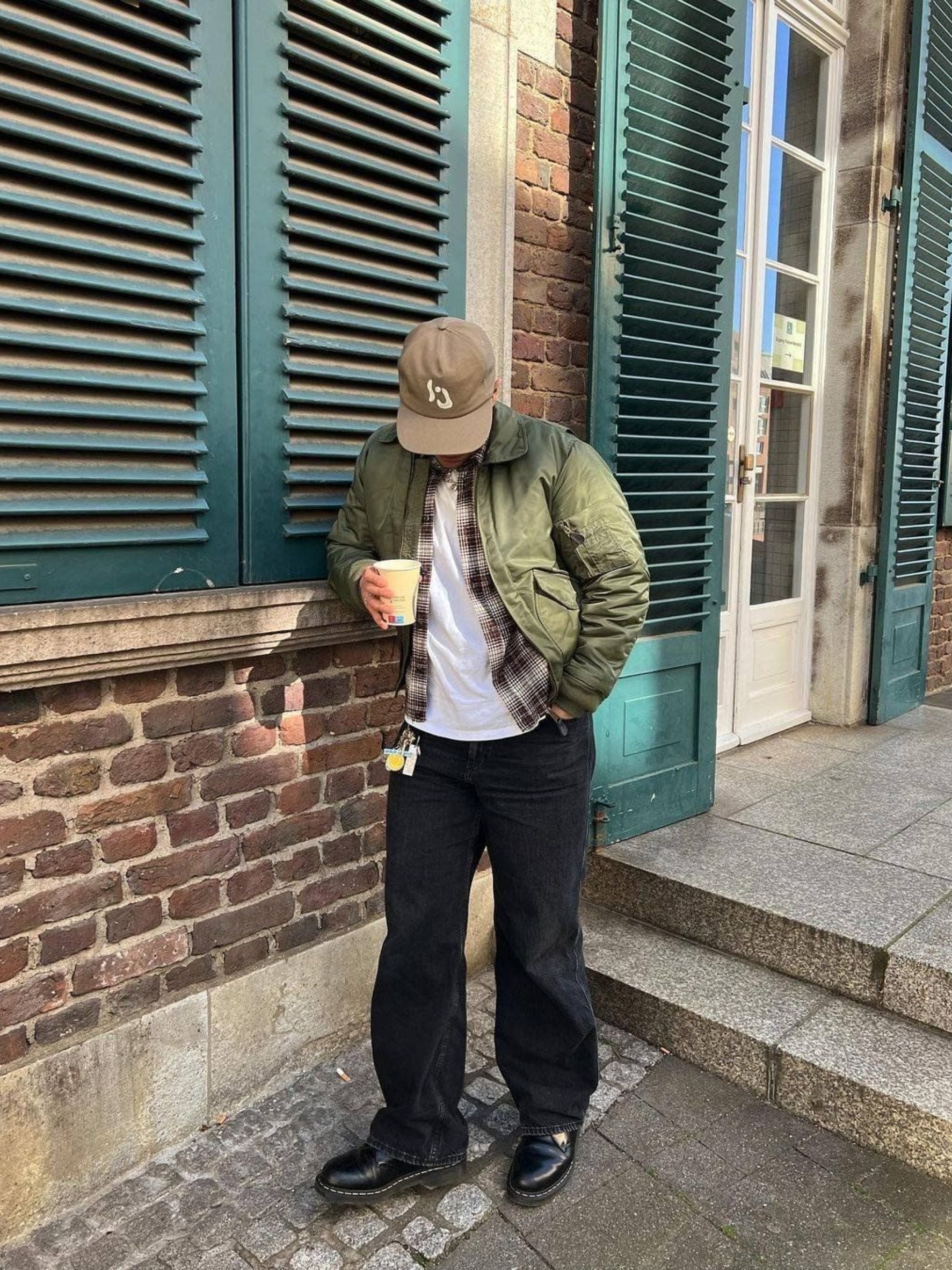 Wooyoungmi Cropped Harrington Jacket Khaki - 23SS, Nike Life Woven Flight Jacket Black - Asia 착용 스타일 - 5