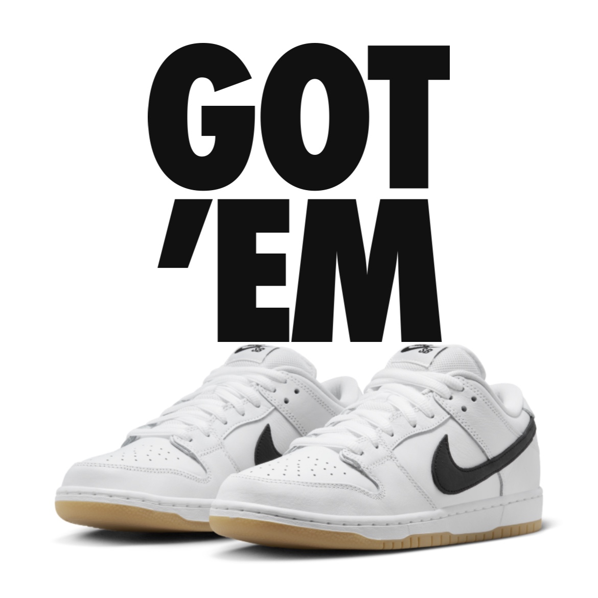 Nike SB Dunk Low Pro White and Gum Light Brown 착용 스타일