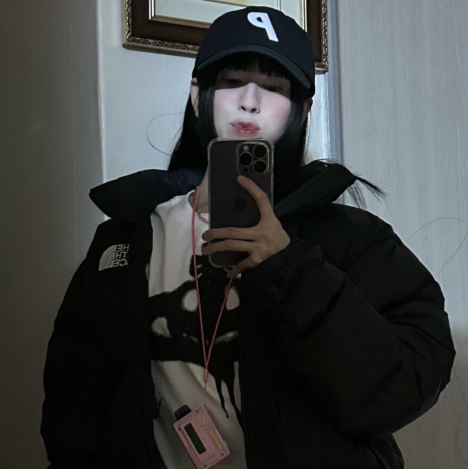 The North Face 1996 Eco Nuptse Jacket Black, Palace P 6-Panel Black - 23FW 착용 스타일 - 1