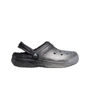 Crocs Classic Glitter Lined Clog Black Silver