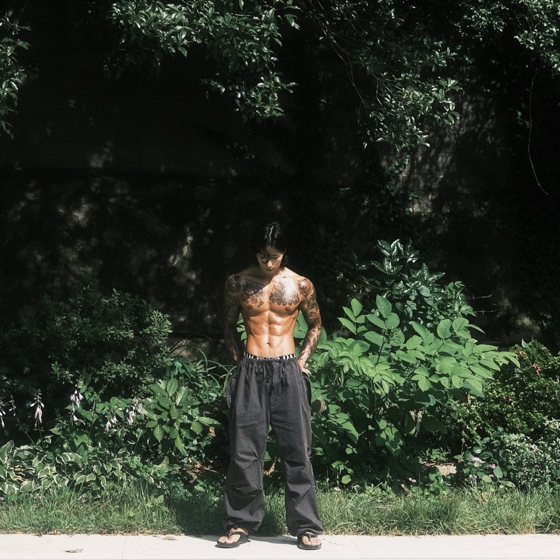 Stussy Nyco Over Trousers Washed Black 착용 스타일 - 2