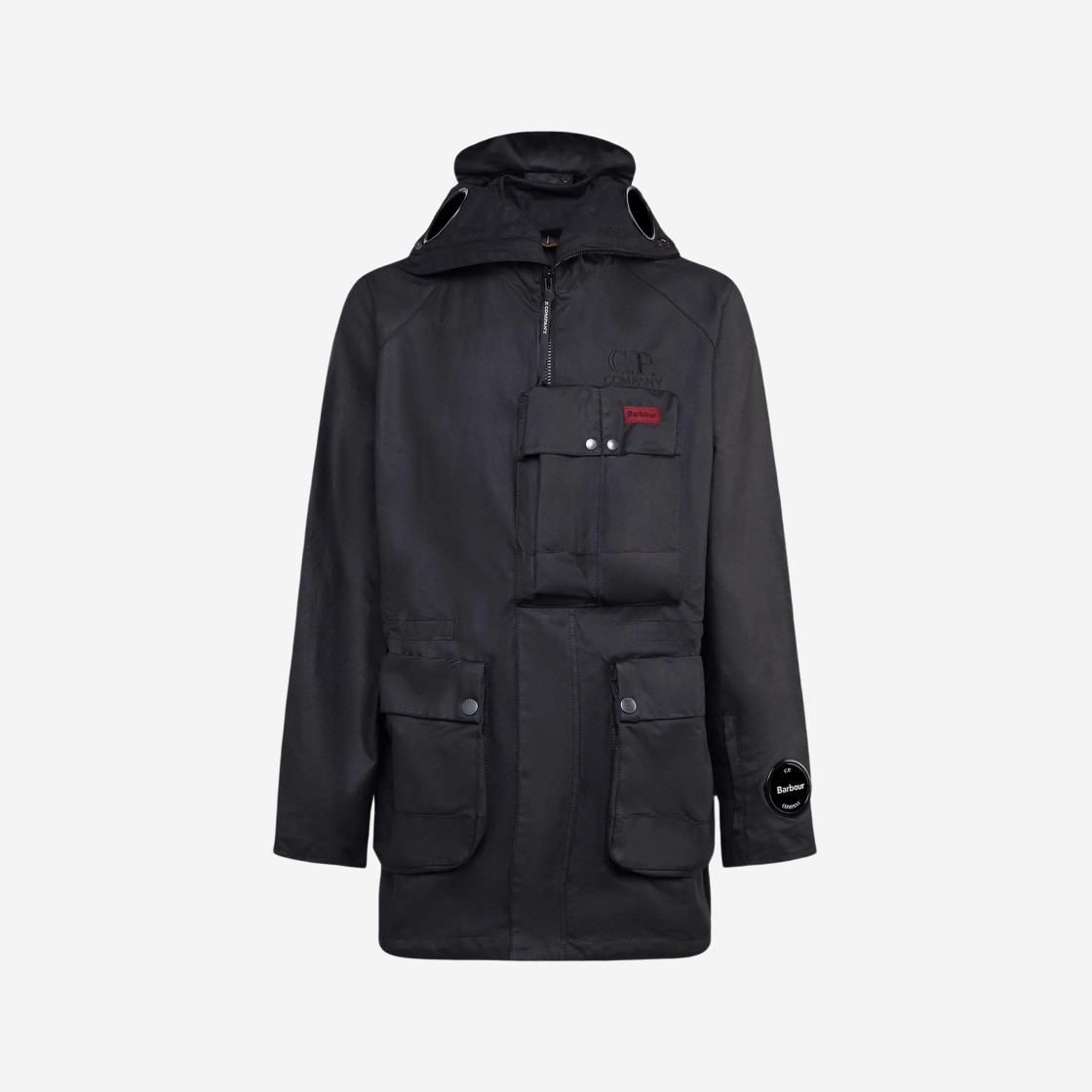 C.P. Company x Barbour TC Explorer Wax Jacket Black 상세 이미지 1