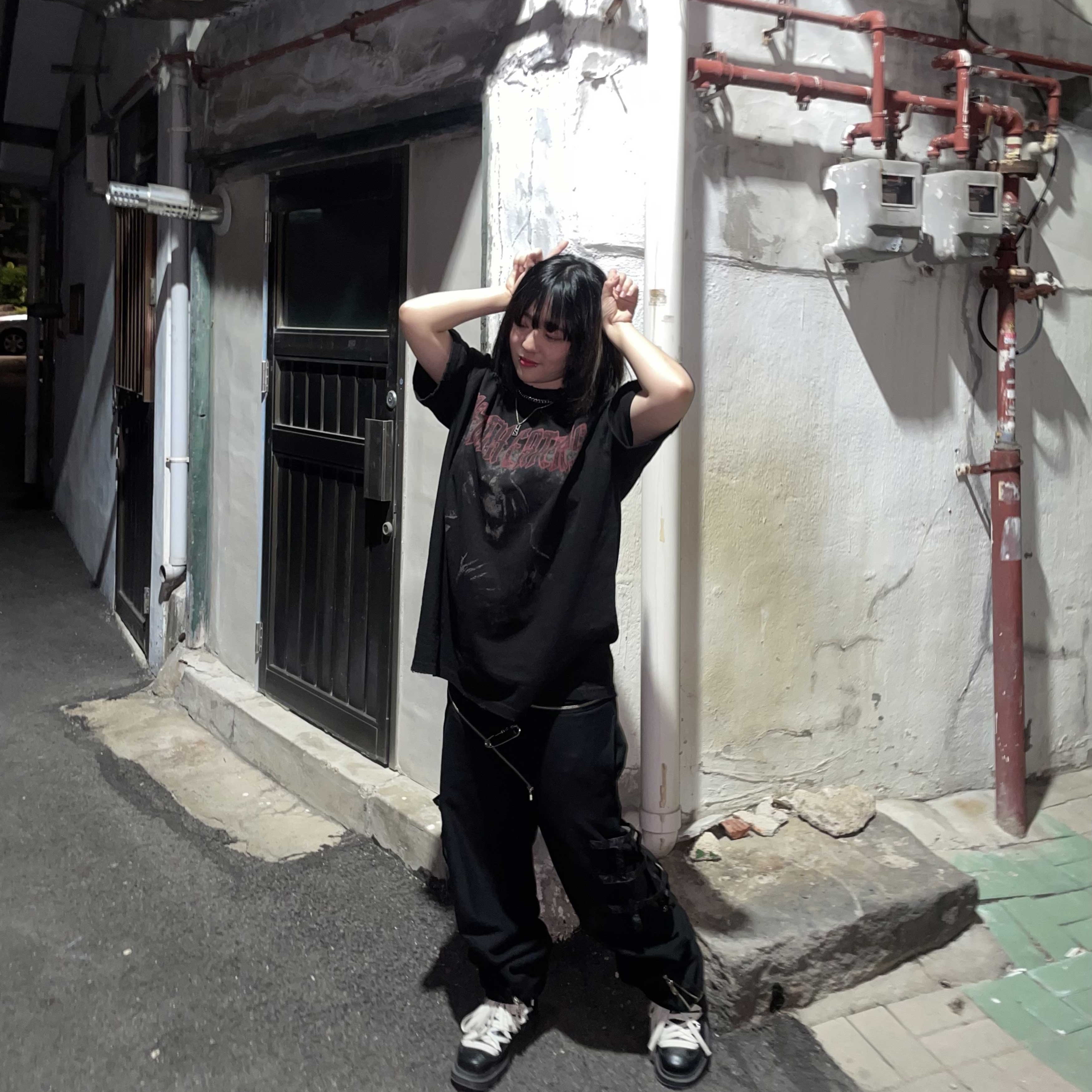 Undermycar Death Eaters Graphic T-Shirt Black - 23SS 착용 스타일 - 3