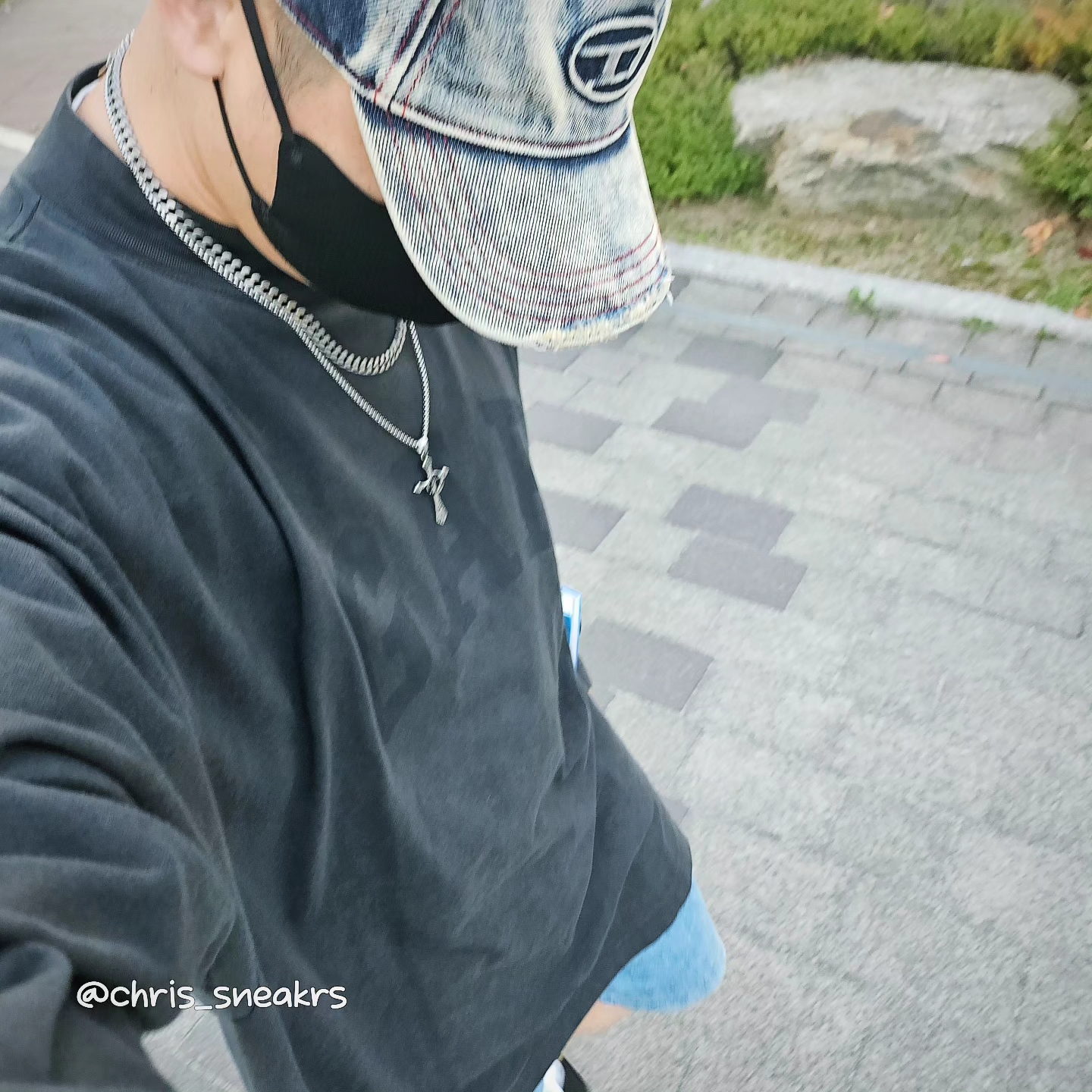 Diesel C-Seymon Treated Denim Baseball Cap Blue White, Nike x Stussy Vandal High Black 착용 스타일 - 5
