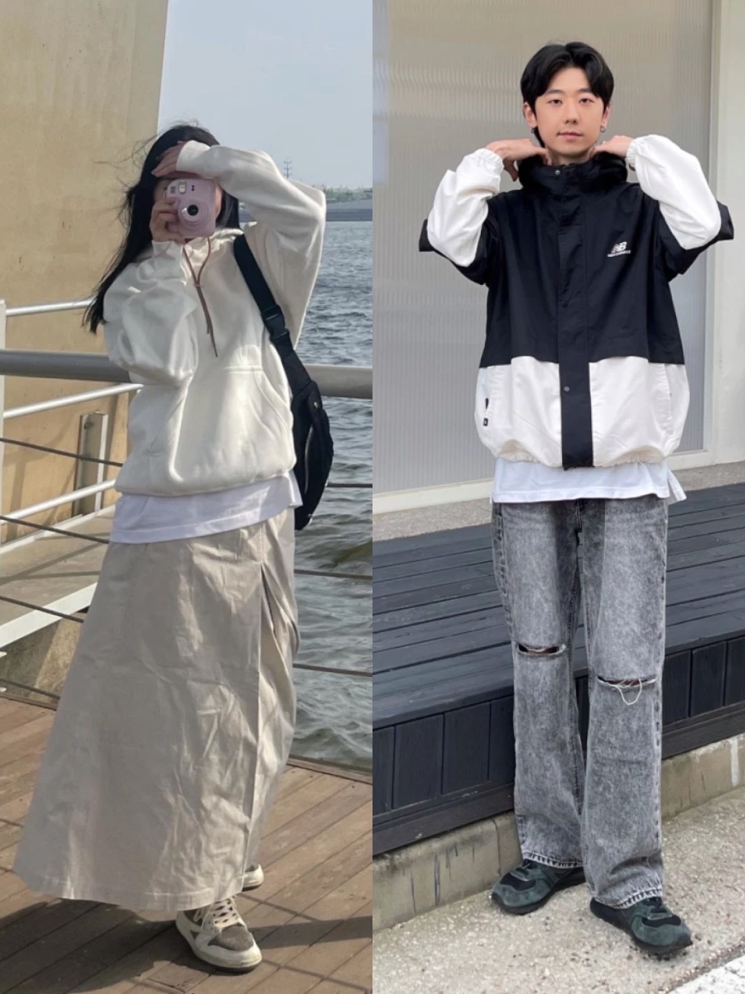 Jordan 1 x Travis Scott Retro Low OG SP Sail and Ridgerock, New Balance 574 Triple Black - D Standard 착용 스타일 - 2