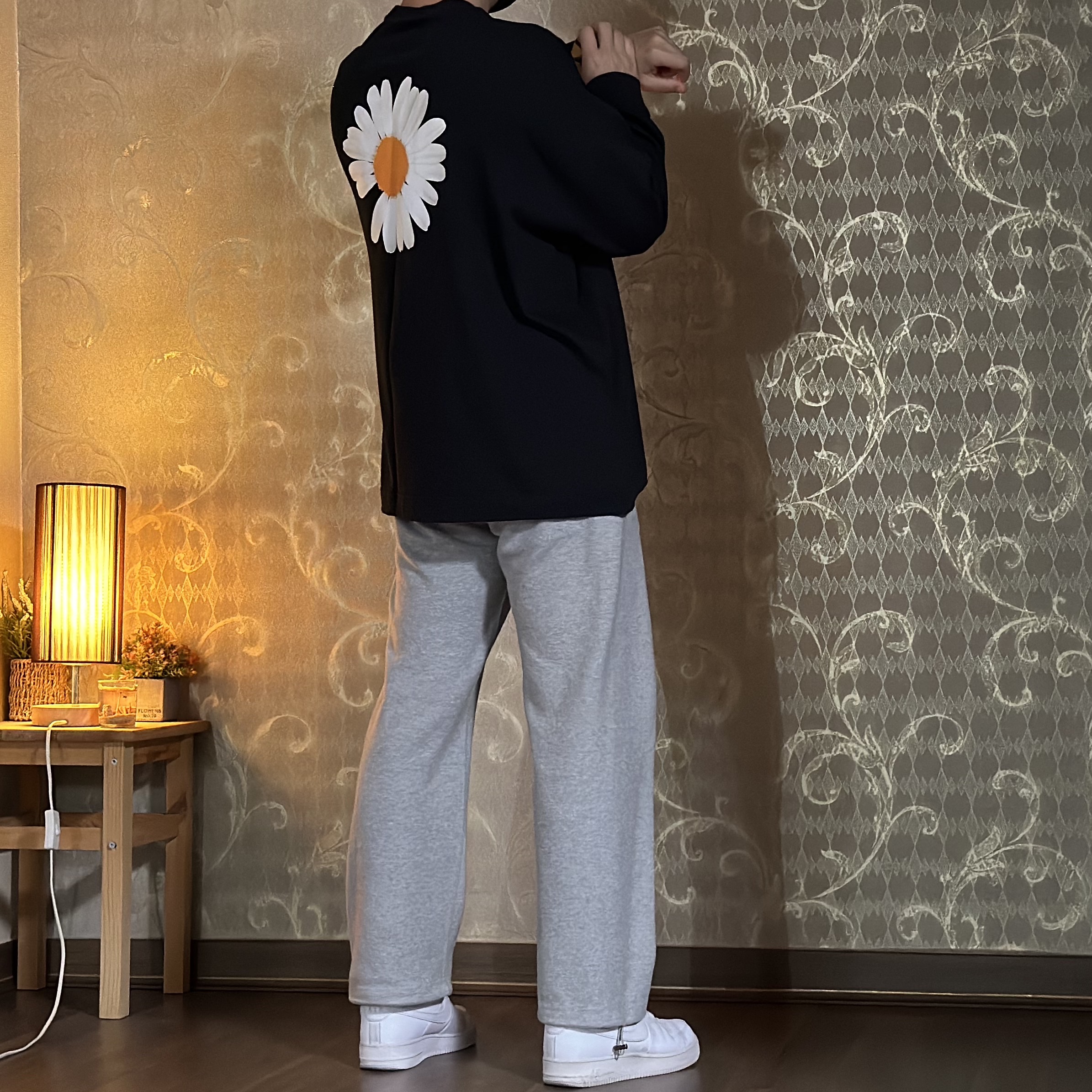 Nike x Peaceminusone LS T-Shirt Black (DR0098-010), Nike Air Force 1 '07 Low White 착용 스타일 - 2