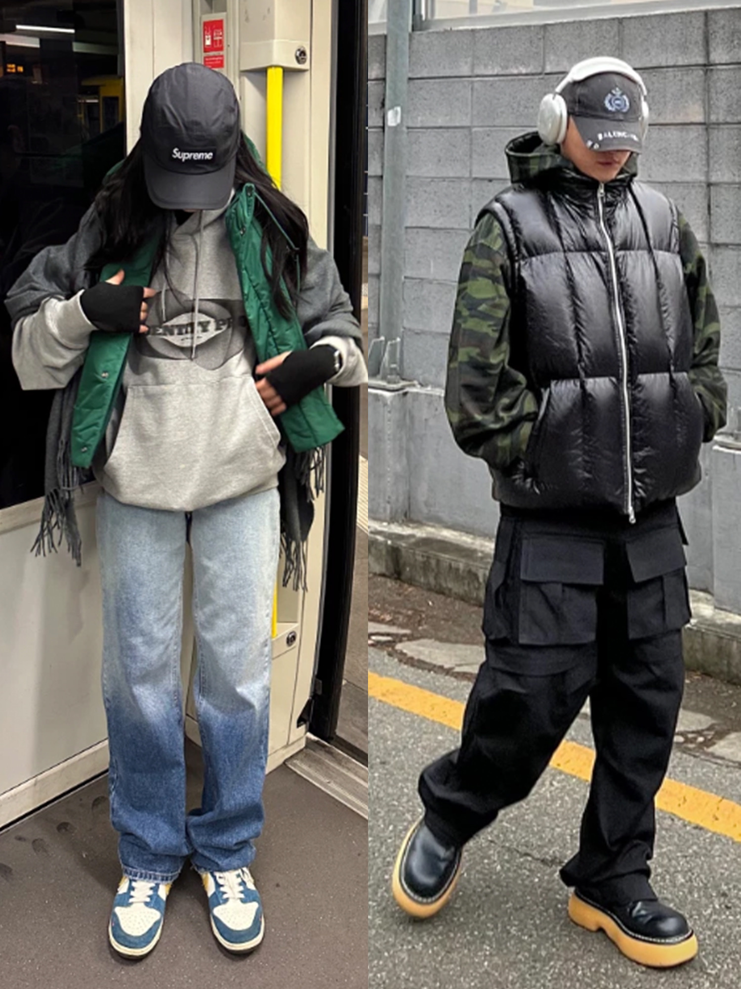Nike x Kasina Dunk Low 80's Bus, Supreme Gore-Tex Camp Cap Black - 22FW 착용 스타일 - 3