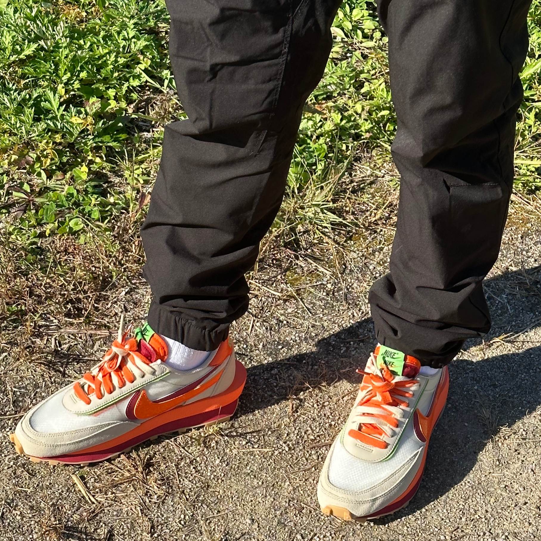 Nike x Sacai x Clot LDWaffle Orange Blaze 착용 스타일