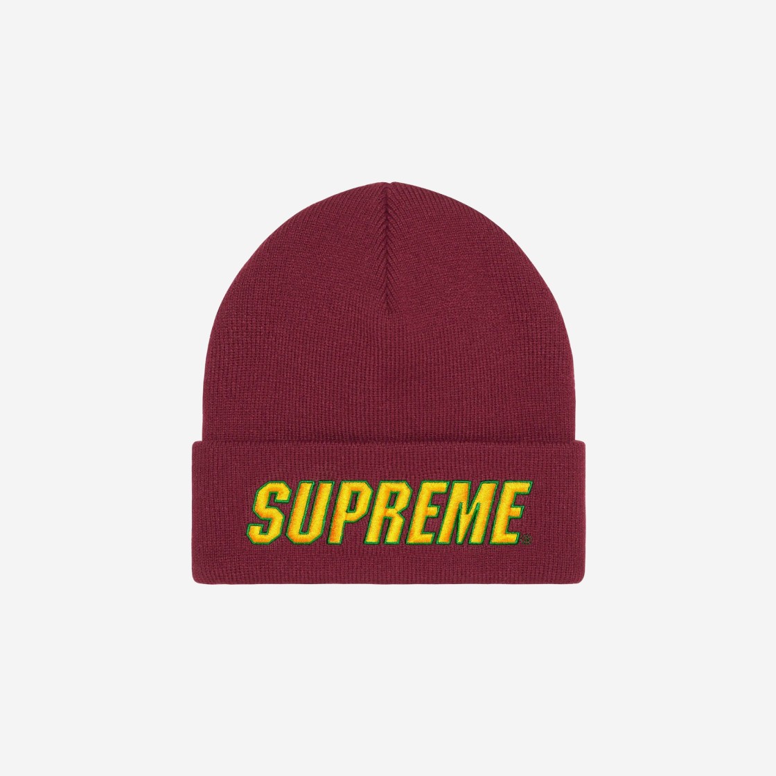 Supreme Slant Beanie Burgundy - 23FW 상세 이미지 1