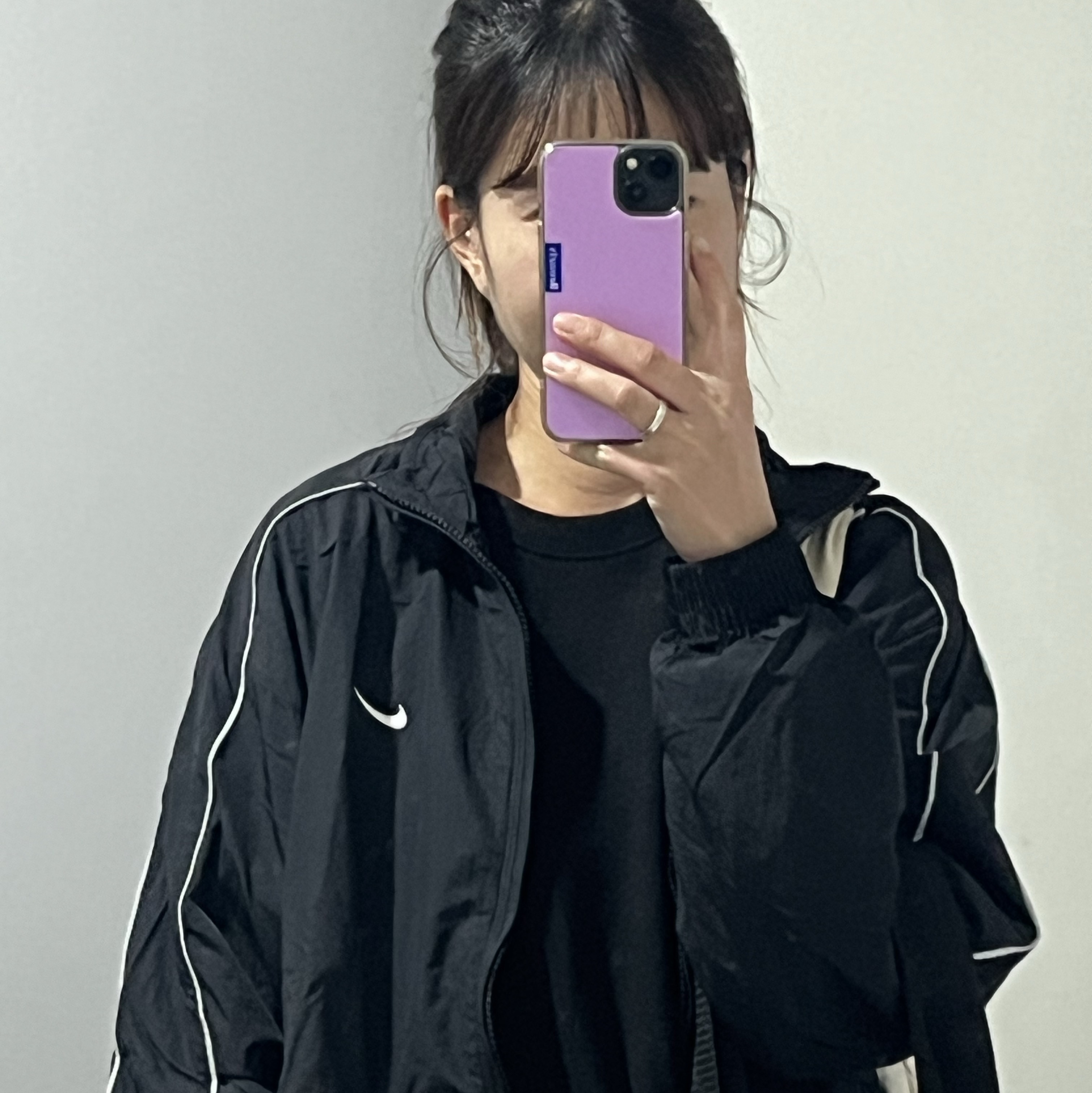 Nike NSW Solo Swoosh Woven Track Jacket Black - Asia 착용 스타일