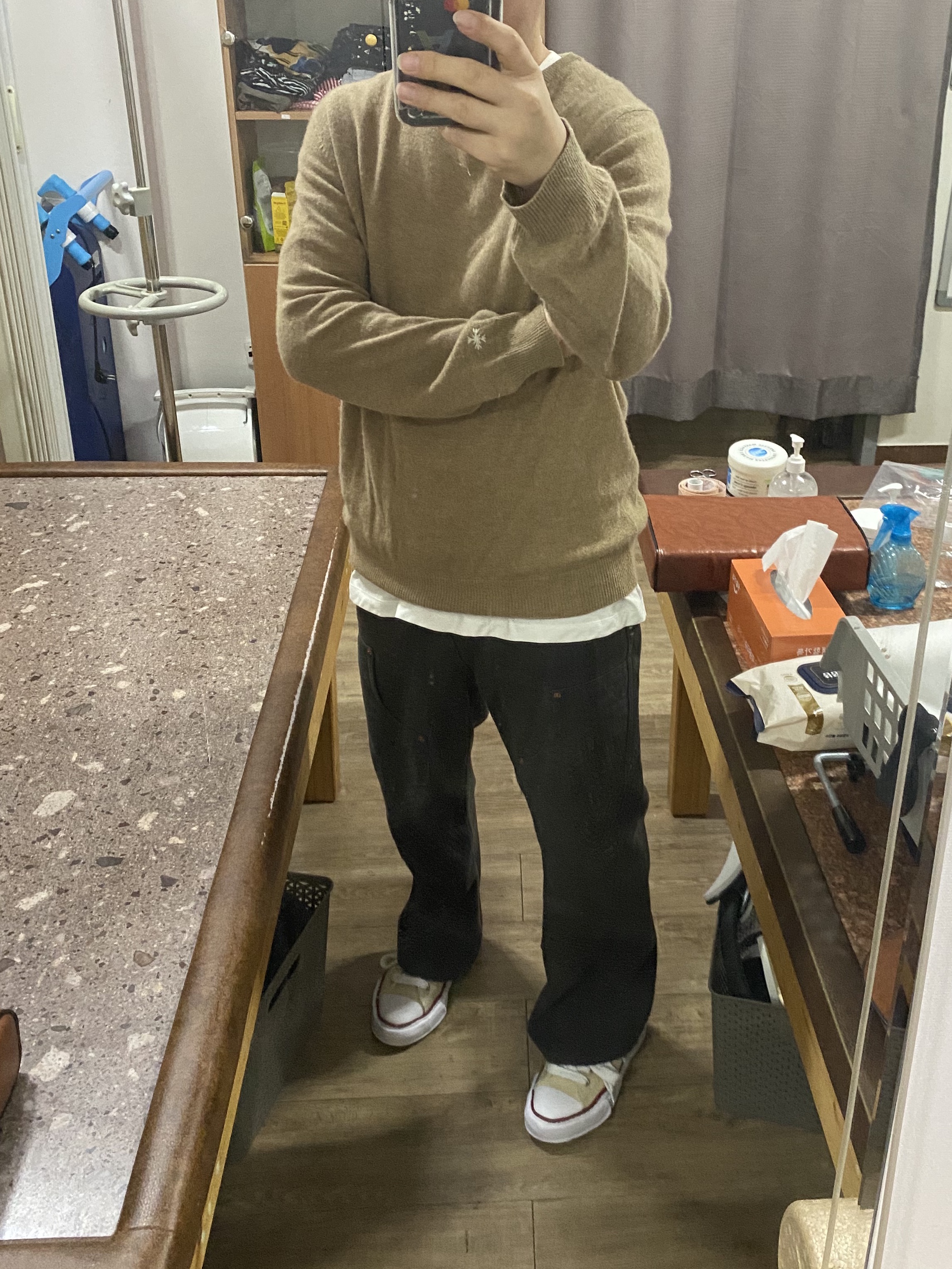 Maison Mihara Yasuhiro Peterson OG Sole Canvas Low-top Sneakers Natural 착용 스타일 - 1
