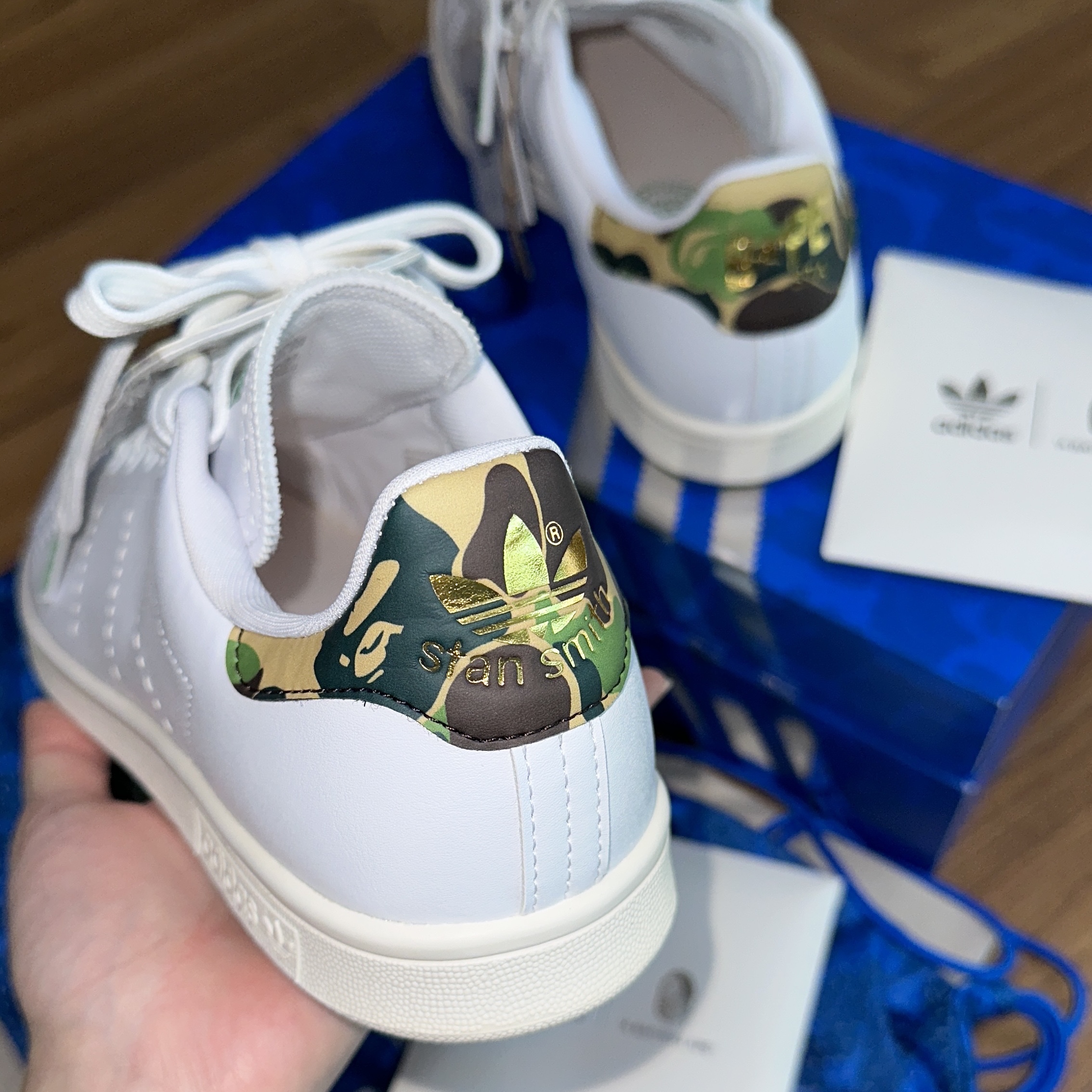 Adidas x BAPE Stan Smith Golf Cloud White Green 착용 스타일