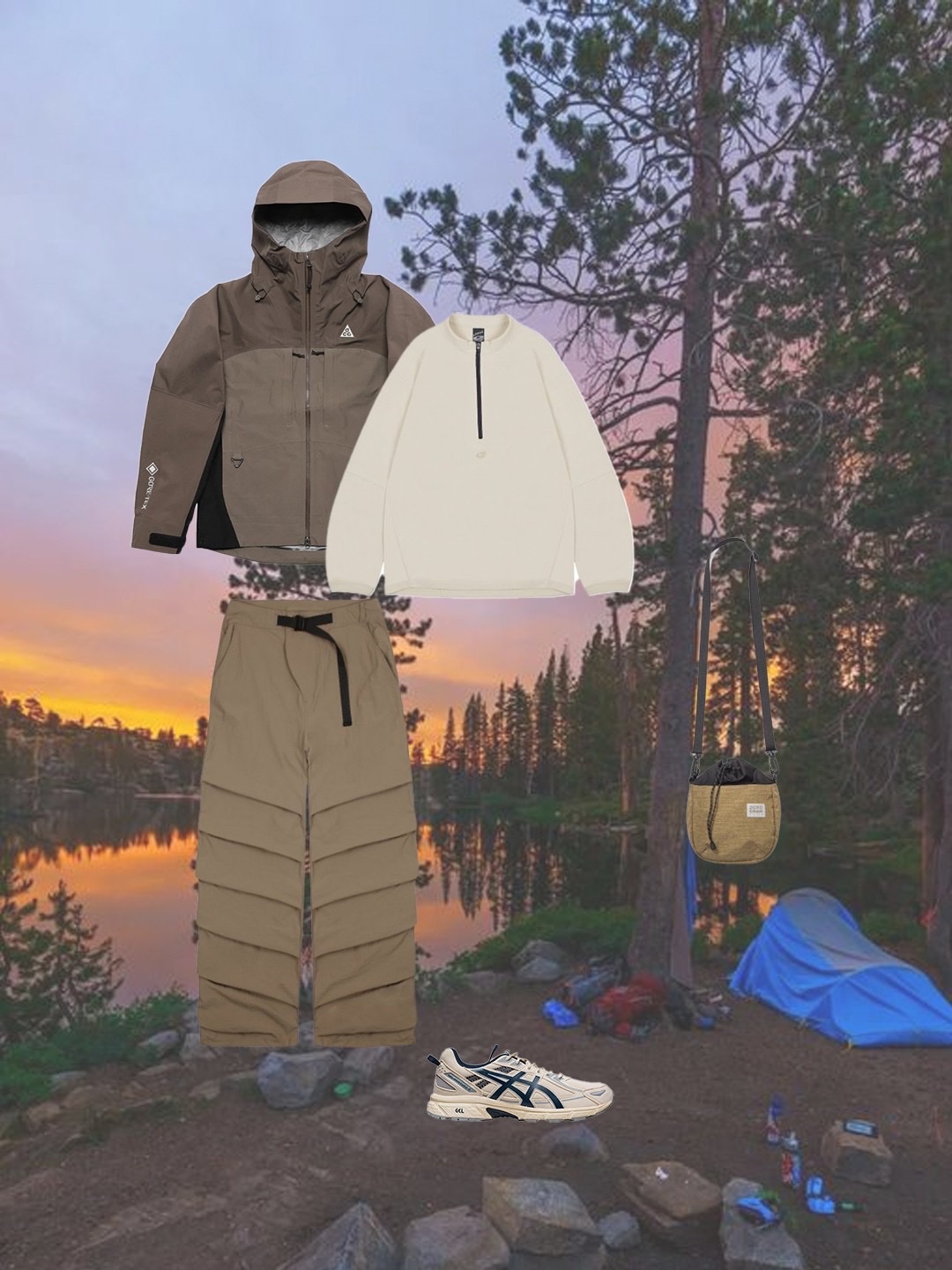 Nike ACG Storm-Fit ADV Gore-Tex Misery Ridge Jacket Iron Stone - Asia, Asics Gel-Venture 6 SPS Birch French Blue 착용 스타일 - 2