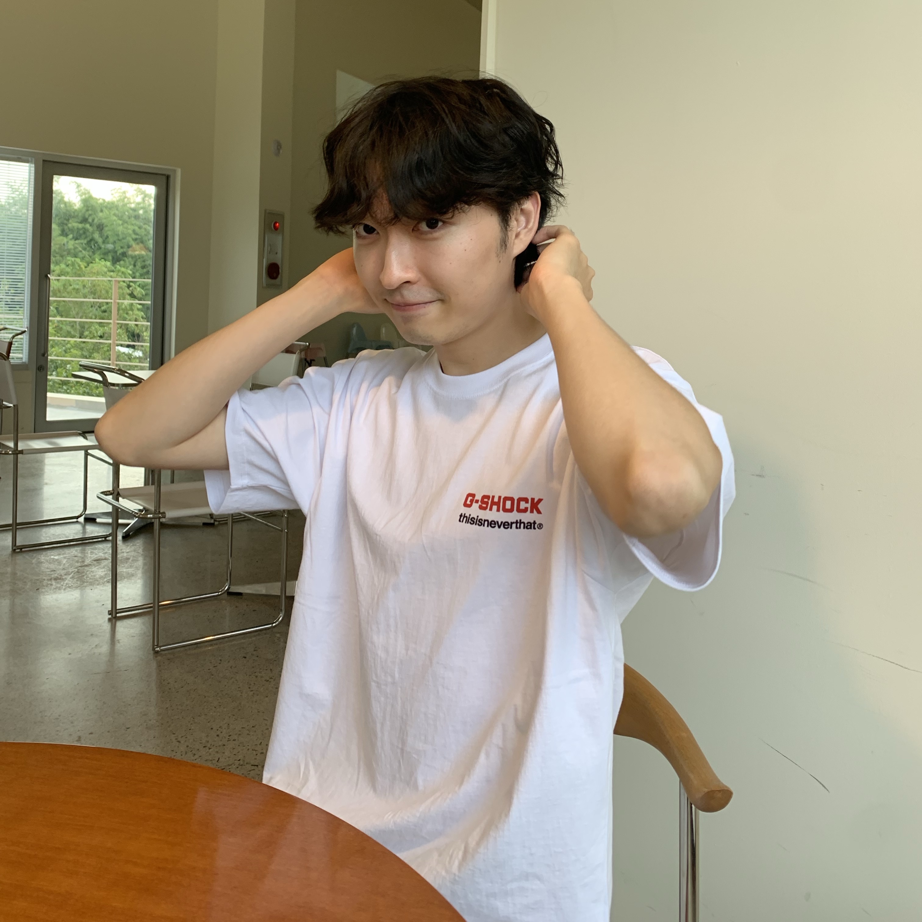 Thisisneverthat x Casio G-Shock 40th Anniversary T-Shirt White 착용 스타일
