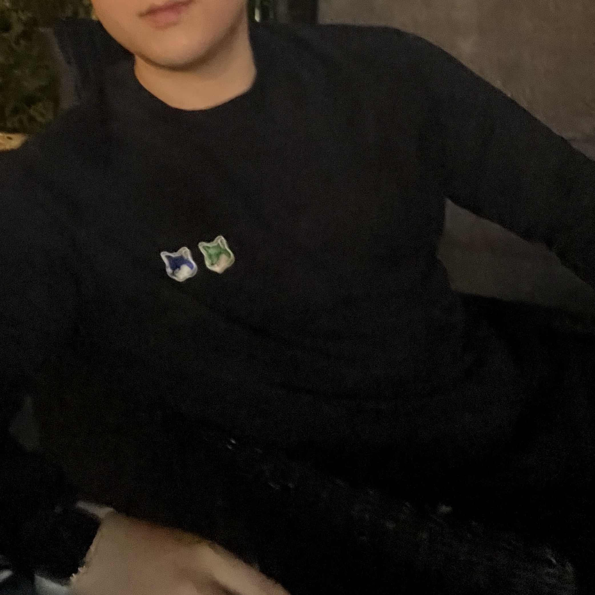 Maison Kitsune Double Monochrome Fox Head Classic Sweatshirt Black 착용 스타일