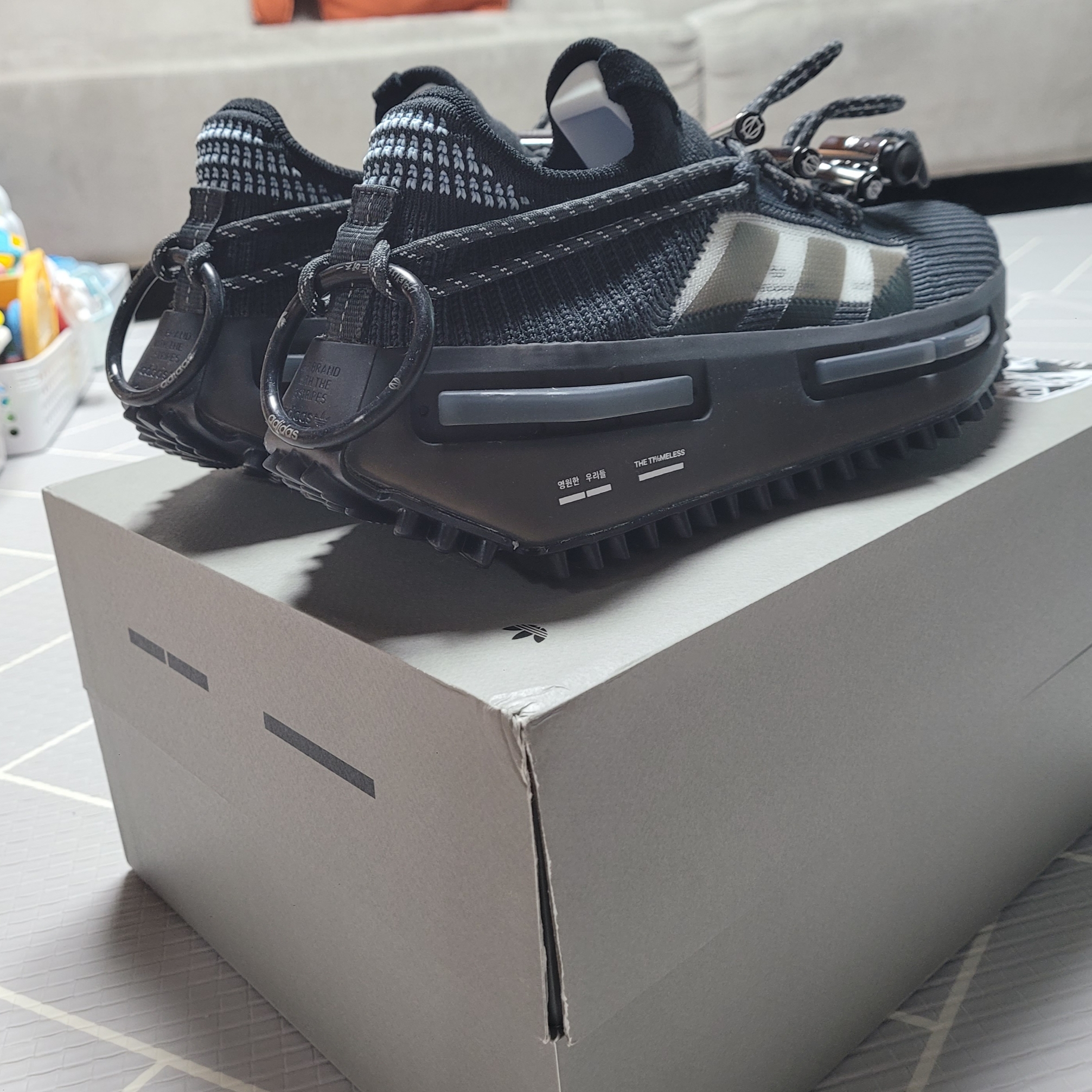 Adidas x Bajowoo NMD S1 Carbon Core Black 착용 스타일 - 1