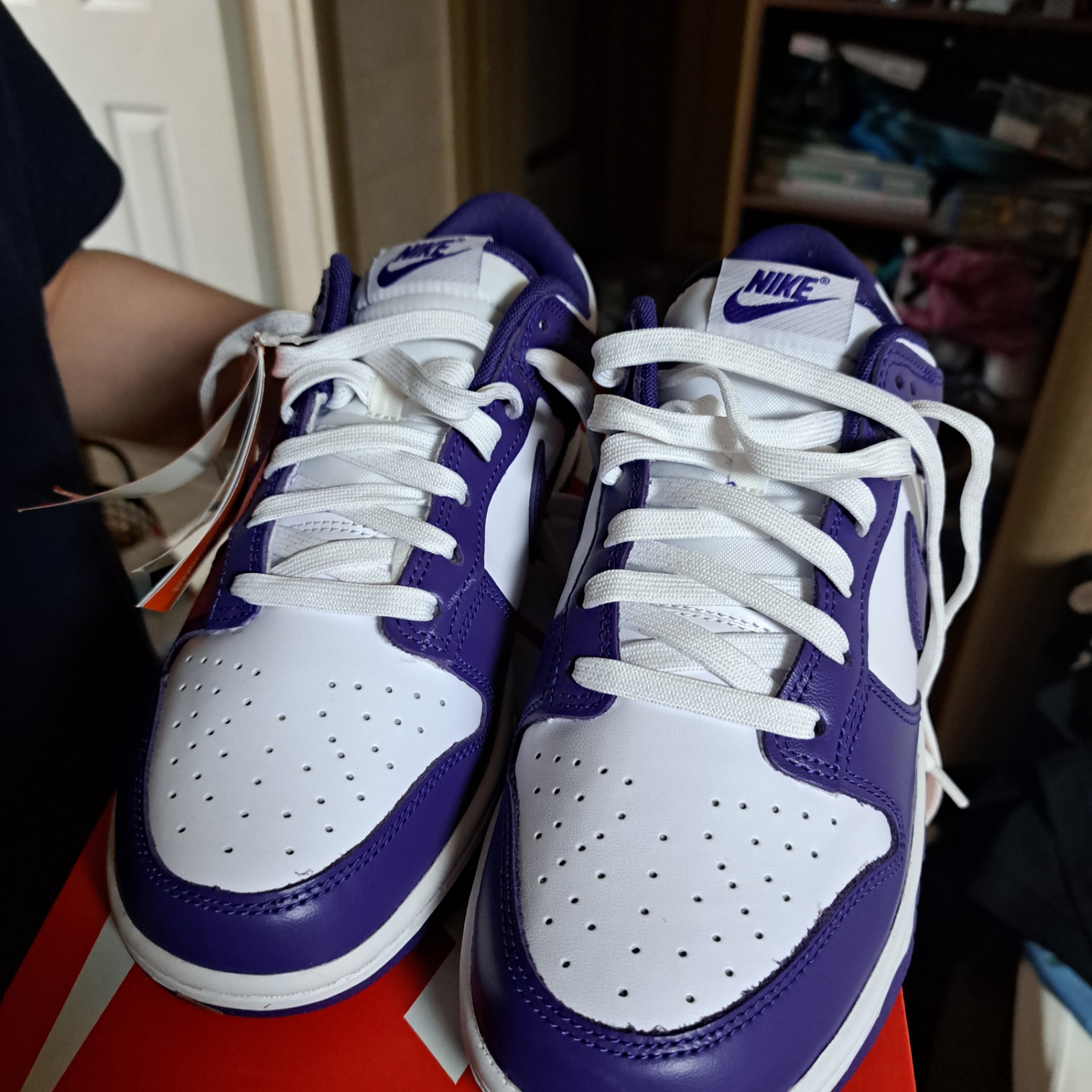Nike Dunk Low Retro Championship Court Purple 착용 스타일 - 2