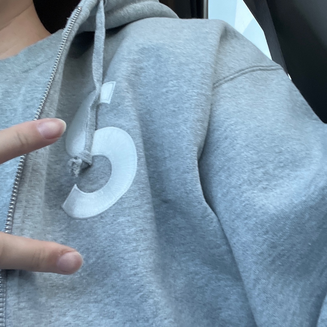 Supreme S Logo Zip Up Hooded Sweatshirt Heather Grey - 23FW 착용 스타일