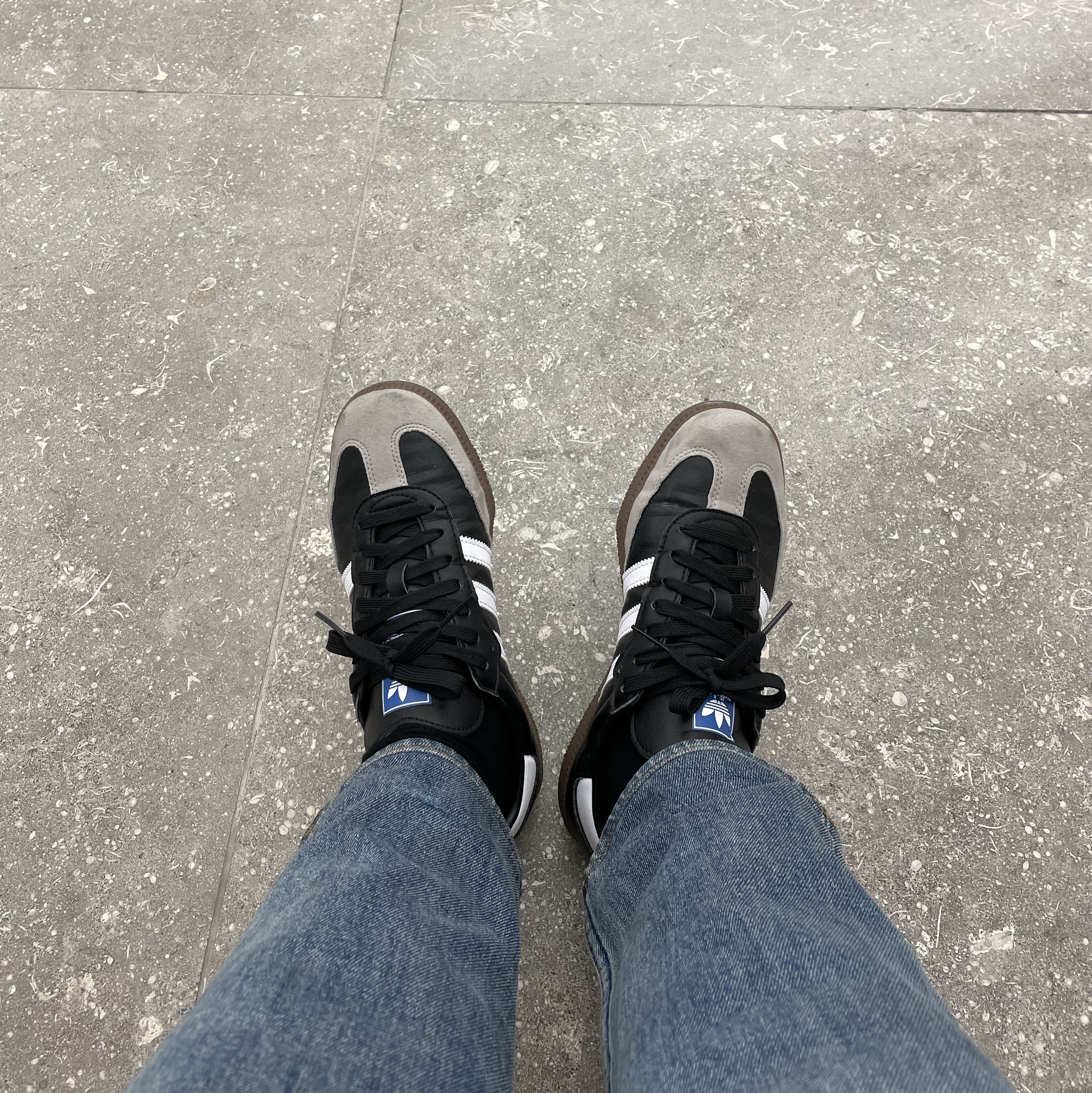 Adidas Samba Vegan Black White 착용 스타일