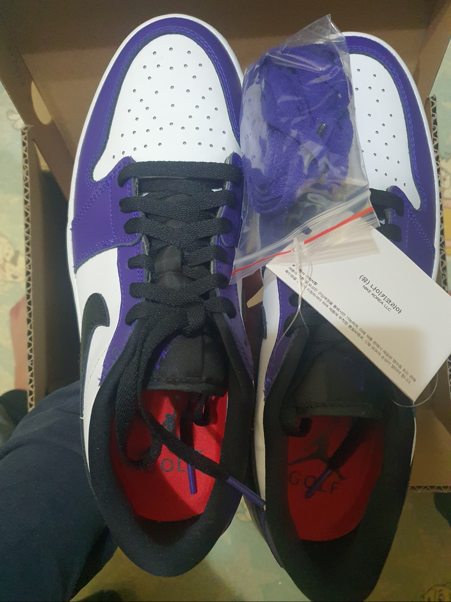 Jordan 1 Low Golf Court Purple 착용 스타일