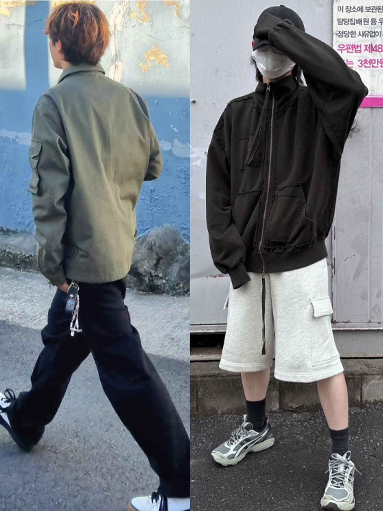 STU Wide Cotton Pants Brown, Salomon XT-6 Turtledove 착용 스타일 - 3