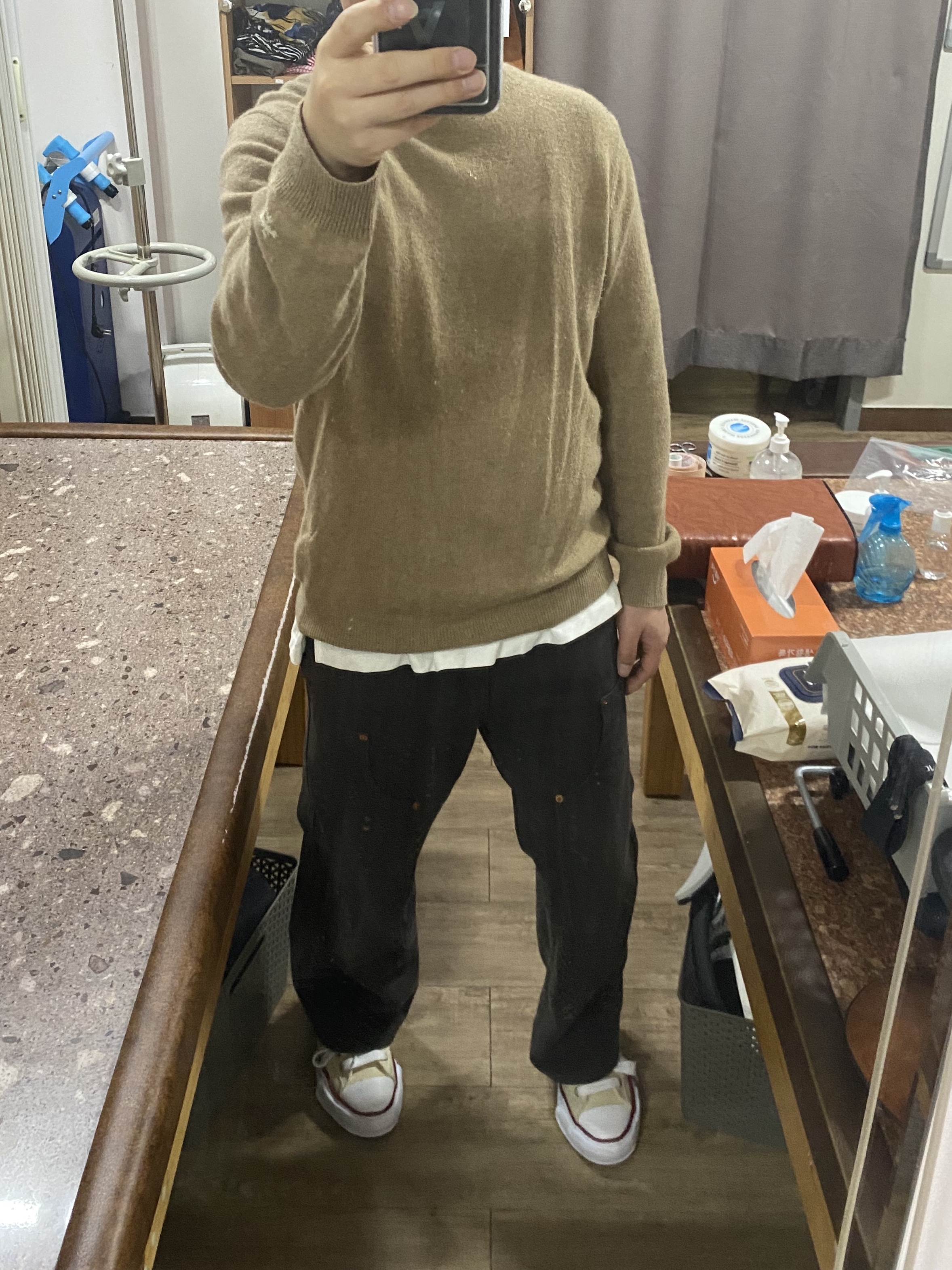 Maison Mihara Yasuhiro Peterson OG Sole Canvas Low-top Sneakers Natural 착용 스타일 - 2