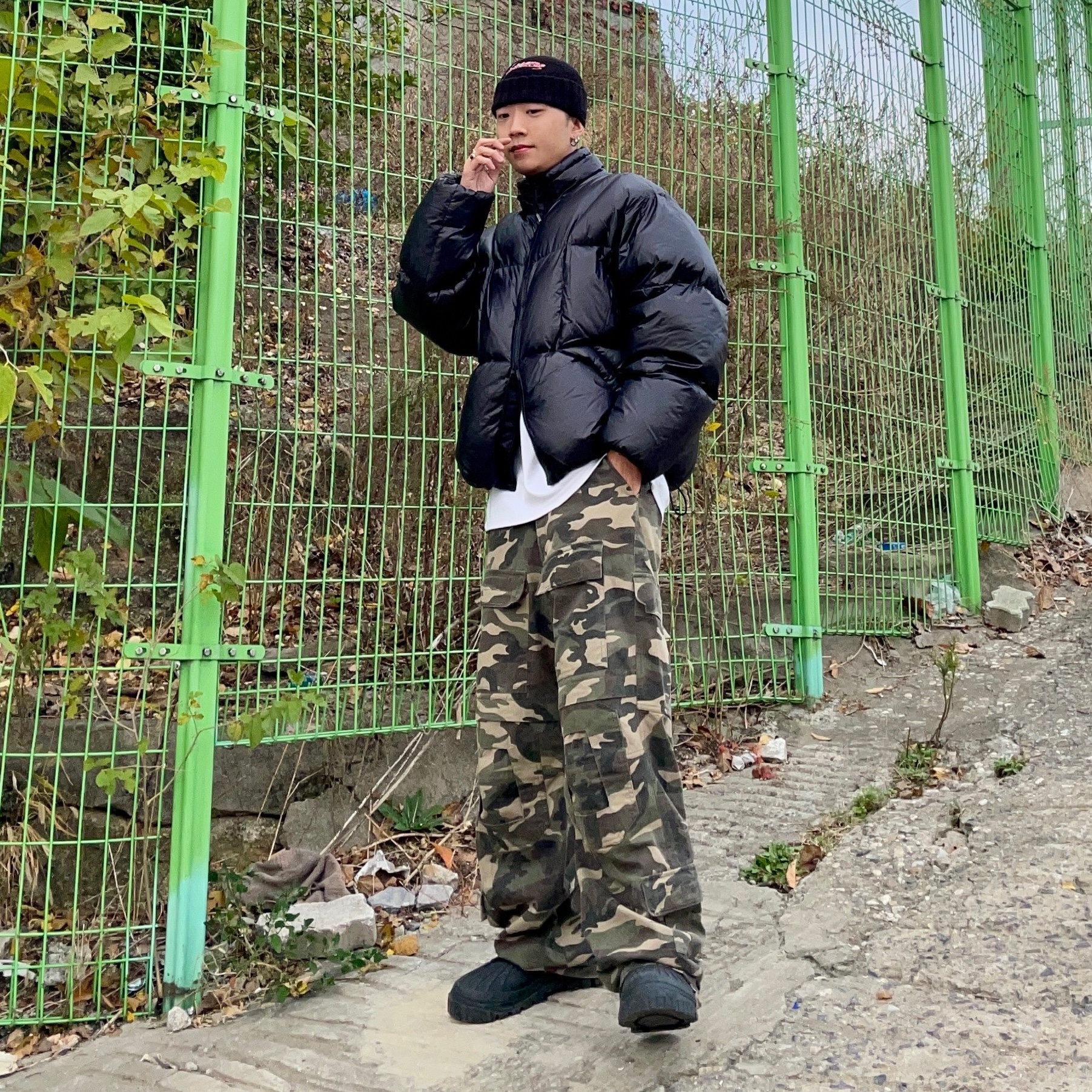 Project G/R Tactical Cargo Pants Camo 착용 스타일