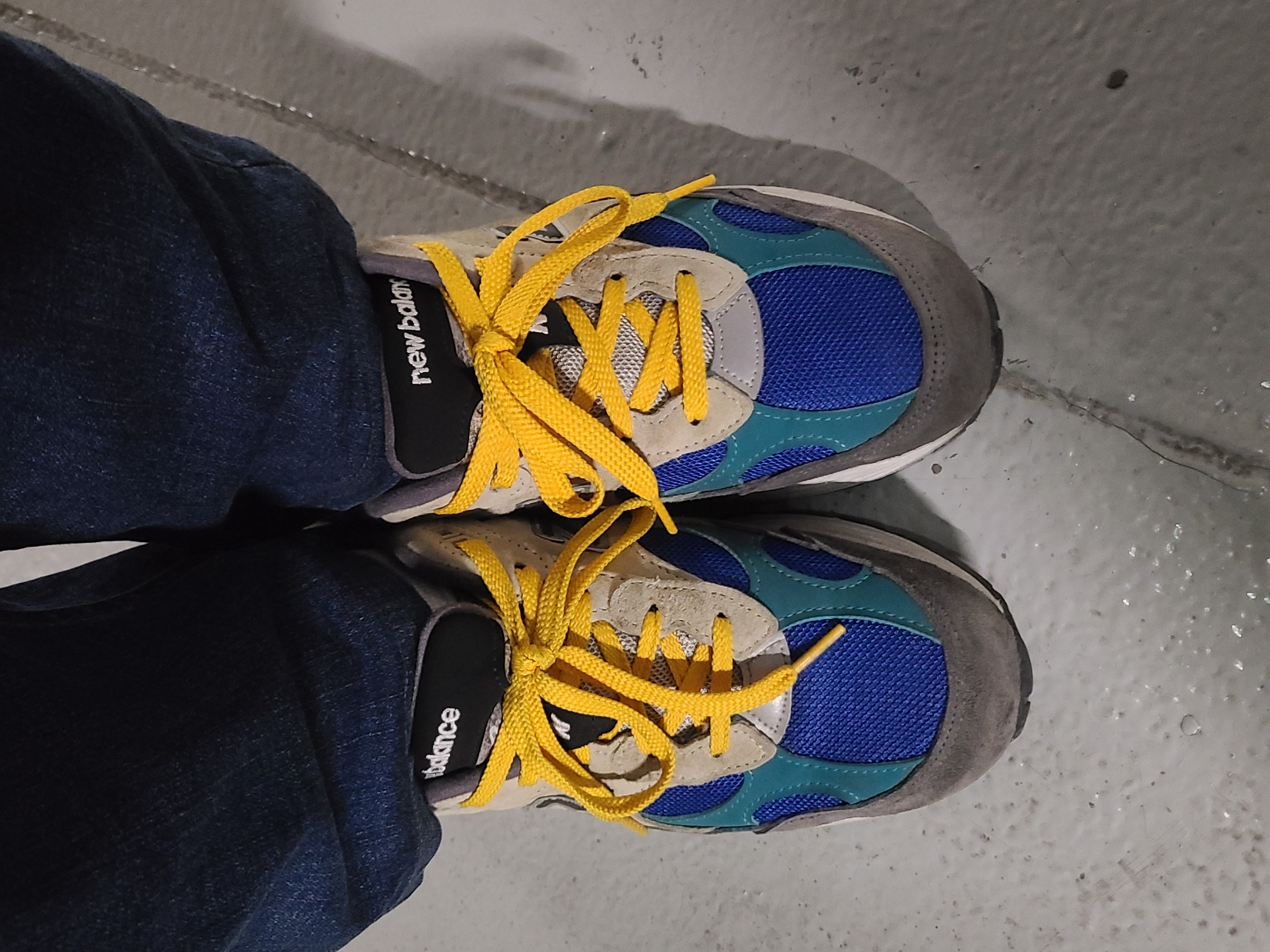 New Balance x Billy's 992 Made in USA Grey Blue Teal 착용 스타일