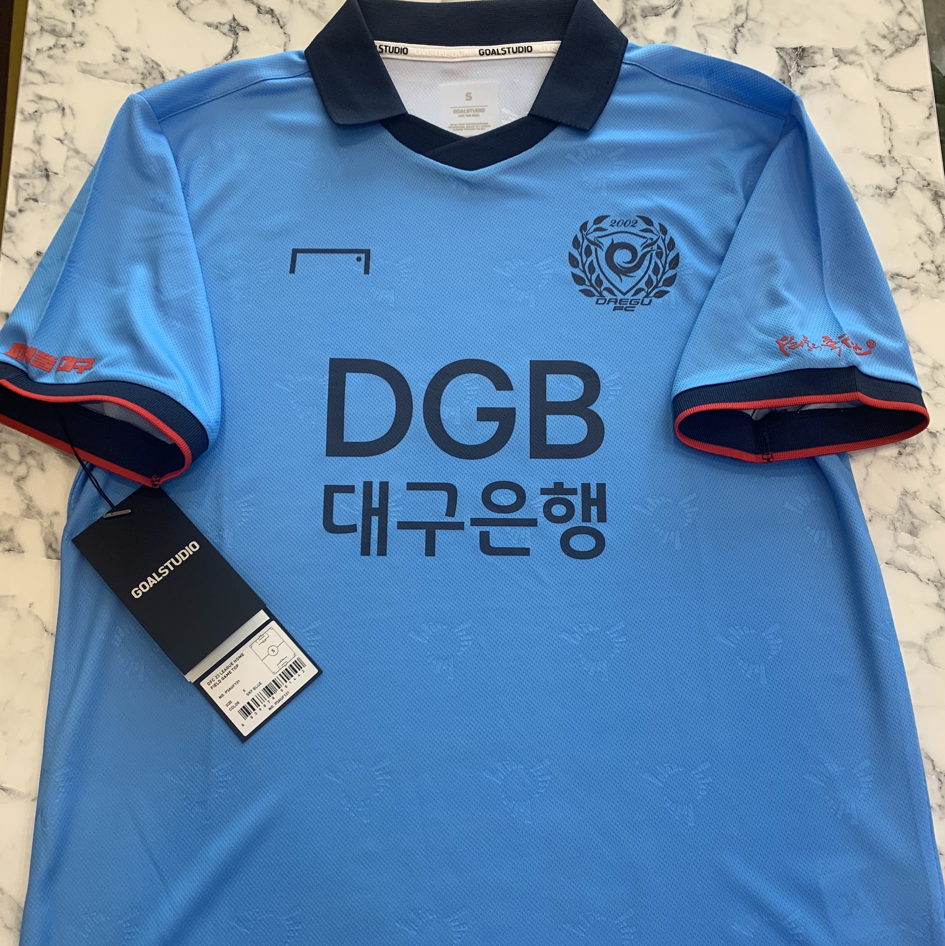 Goal Studio Daegu FC 2023 Home Replica Jersey Skyblue Navy (Non Marking Ver.) 착용 스타일