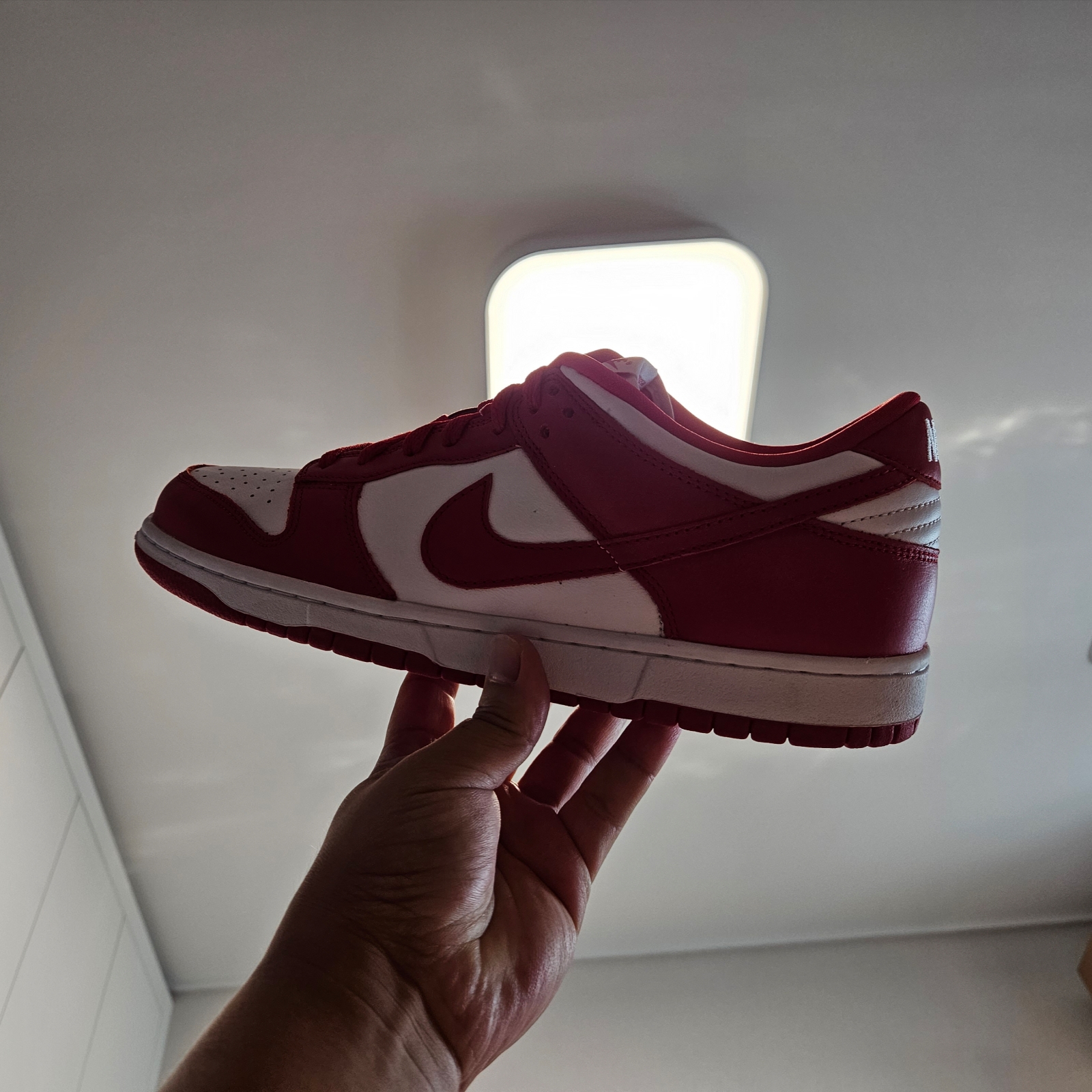 Nike Dunk Low SP White and University Red 2023 착용 스타일