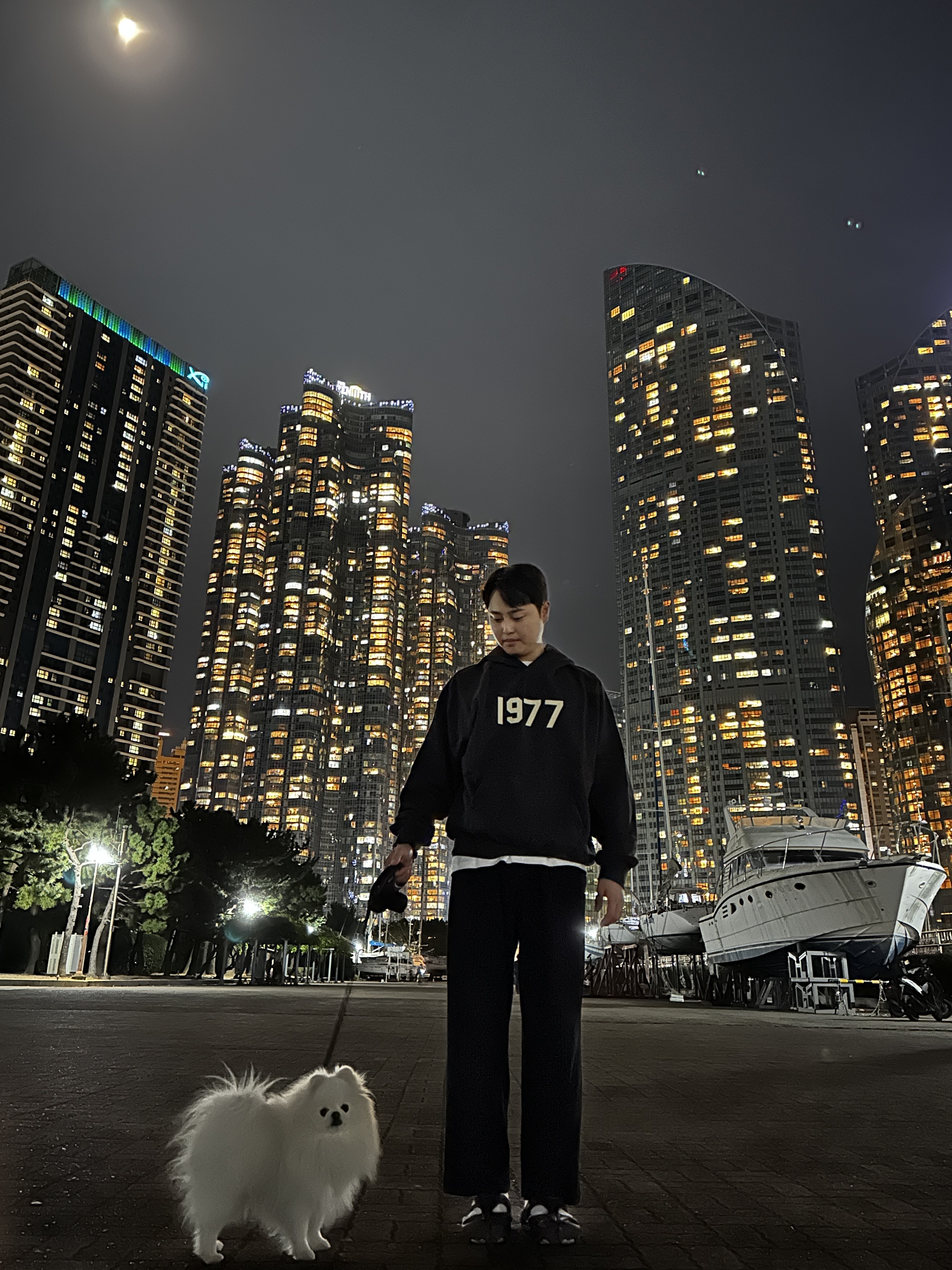 Essentials 1977 Hoodie Iron - 22SS, Homme Plisse Issey Miyake MC October Pants Black 착용 스타일