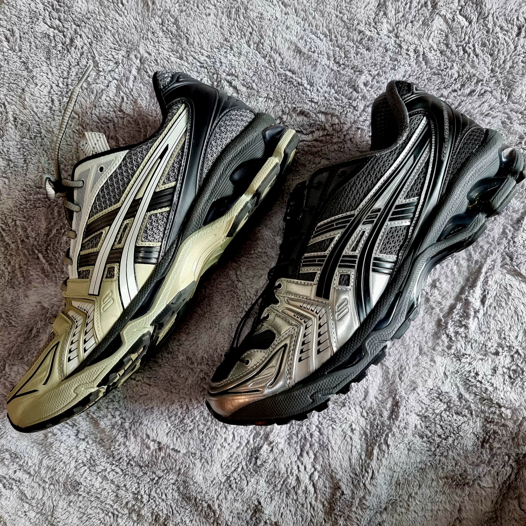 Asics x Unaffected Gel-Kayano 14 Silver Moon, Asics UB1-S Gel-Kayano 14 Piedmont Grey 착용 스타일 - 5