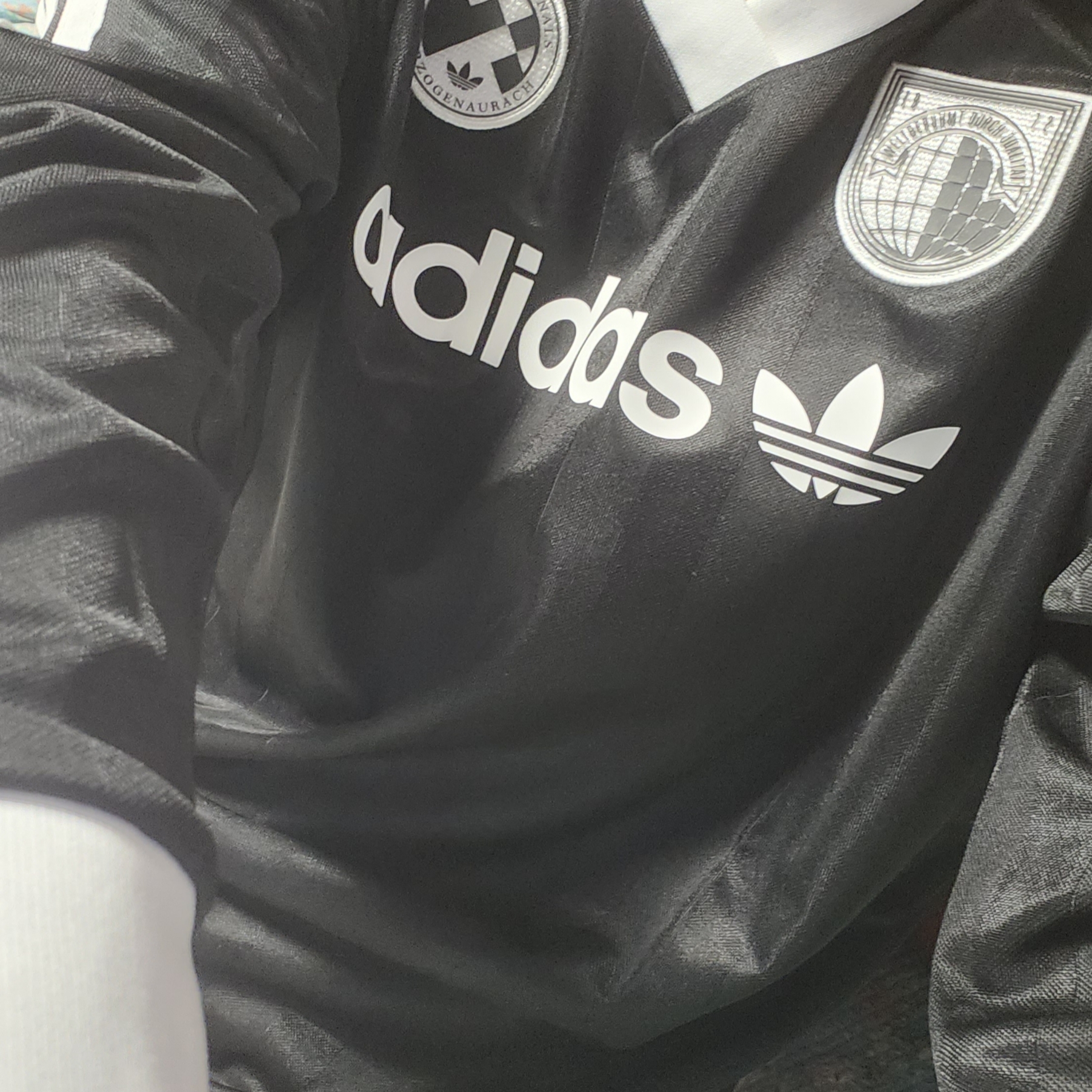 (W) Adidas Football Long Sleeve T-Shirt Black - KR Sizing 착용 스타일