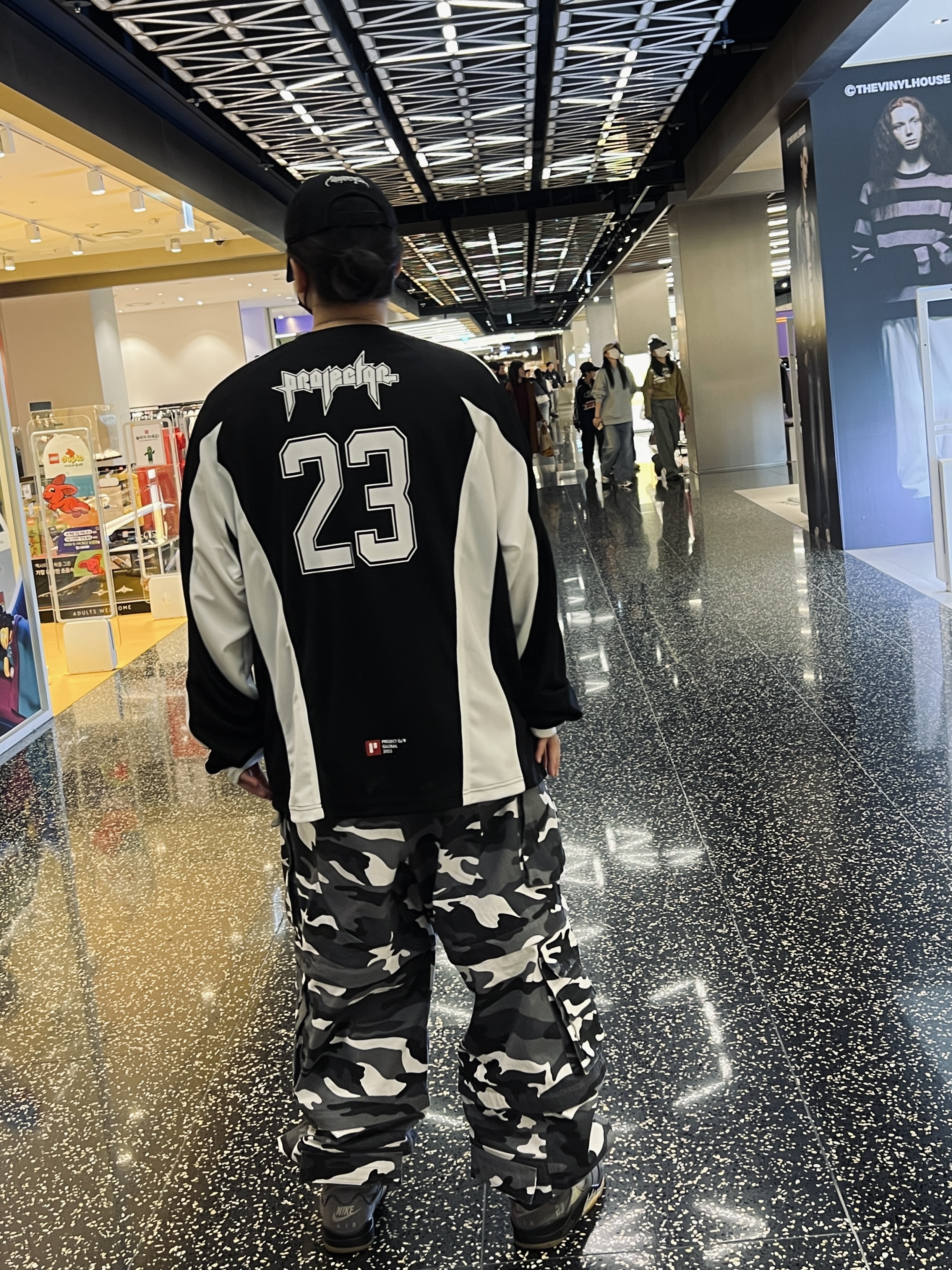 Project G/R Metalic Logo Cap Black, Project G/R Long Sleeve Football Jersey Black 착용 스타일 - 3