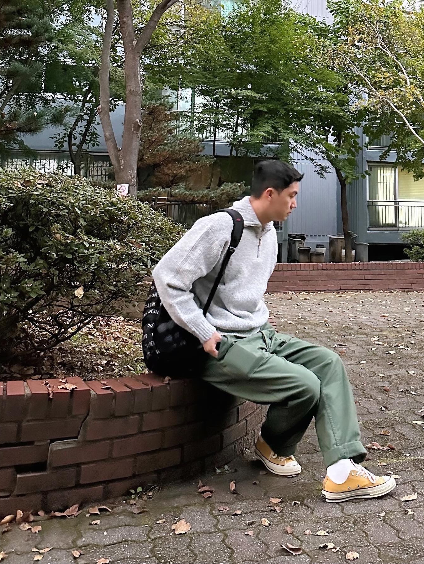 Orslow 5002 US Army Fatigue Pants Green 착용 스타일 - 2