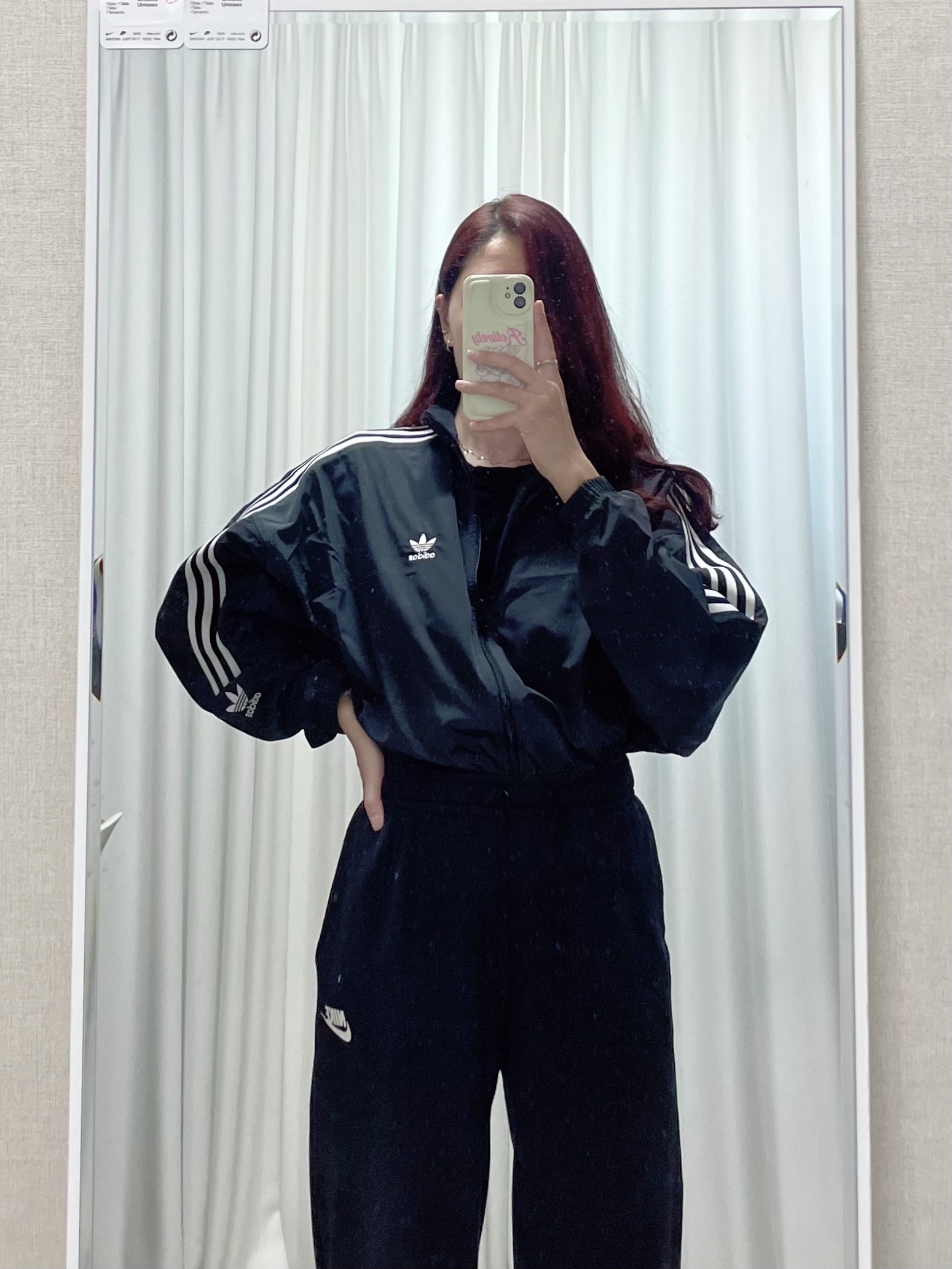 (W) Nike Club Fleece Pants Black - US/EU 착용 스타일 - 2