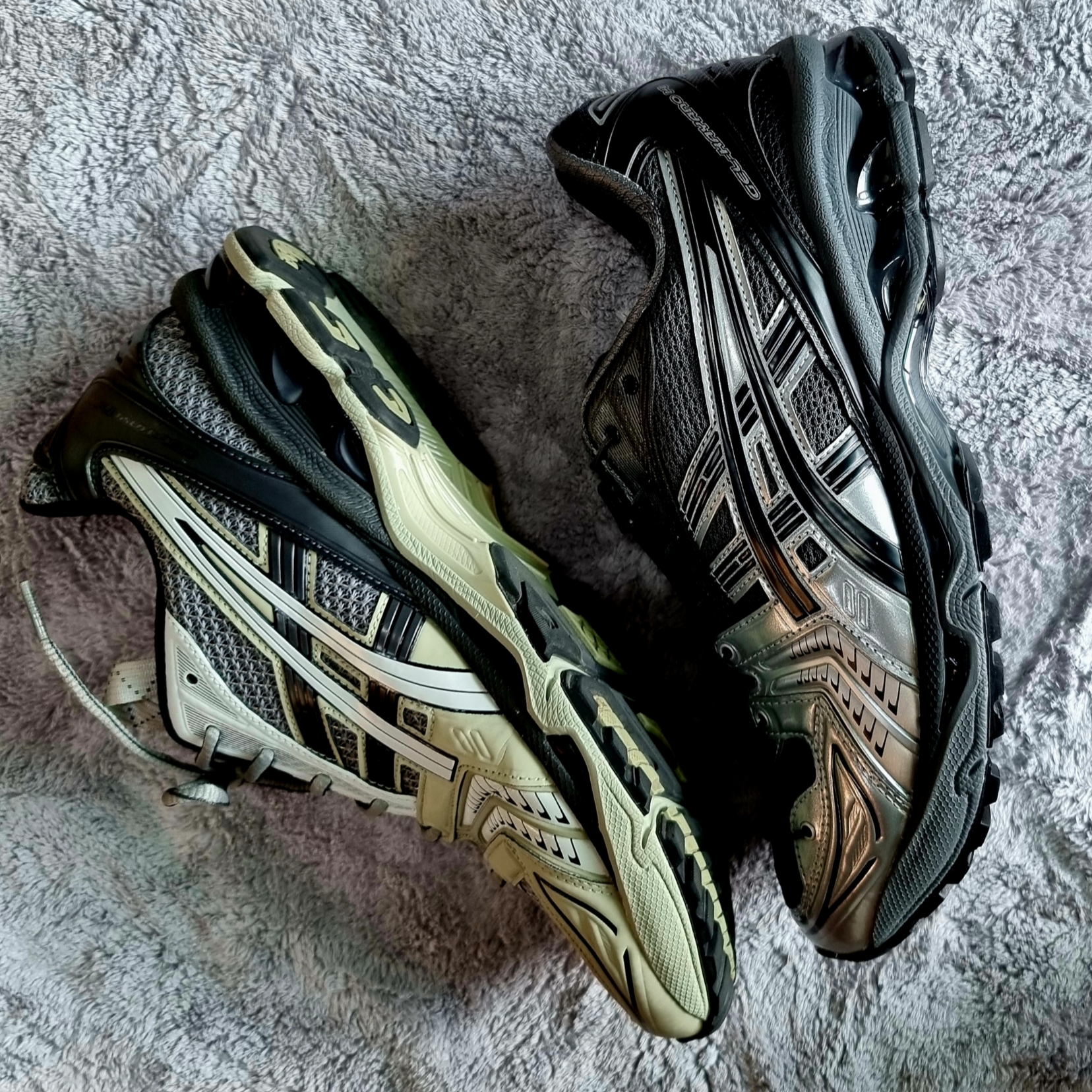 Asics x Unaffected Gel-Kayano 14 Silver Moon, Asics UB1-S Gel-Kayano 14 Piedmont Grey 착용 스타일 - 6