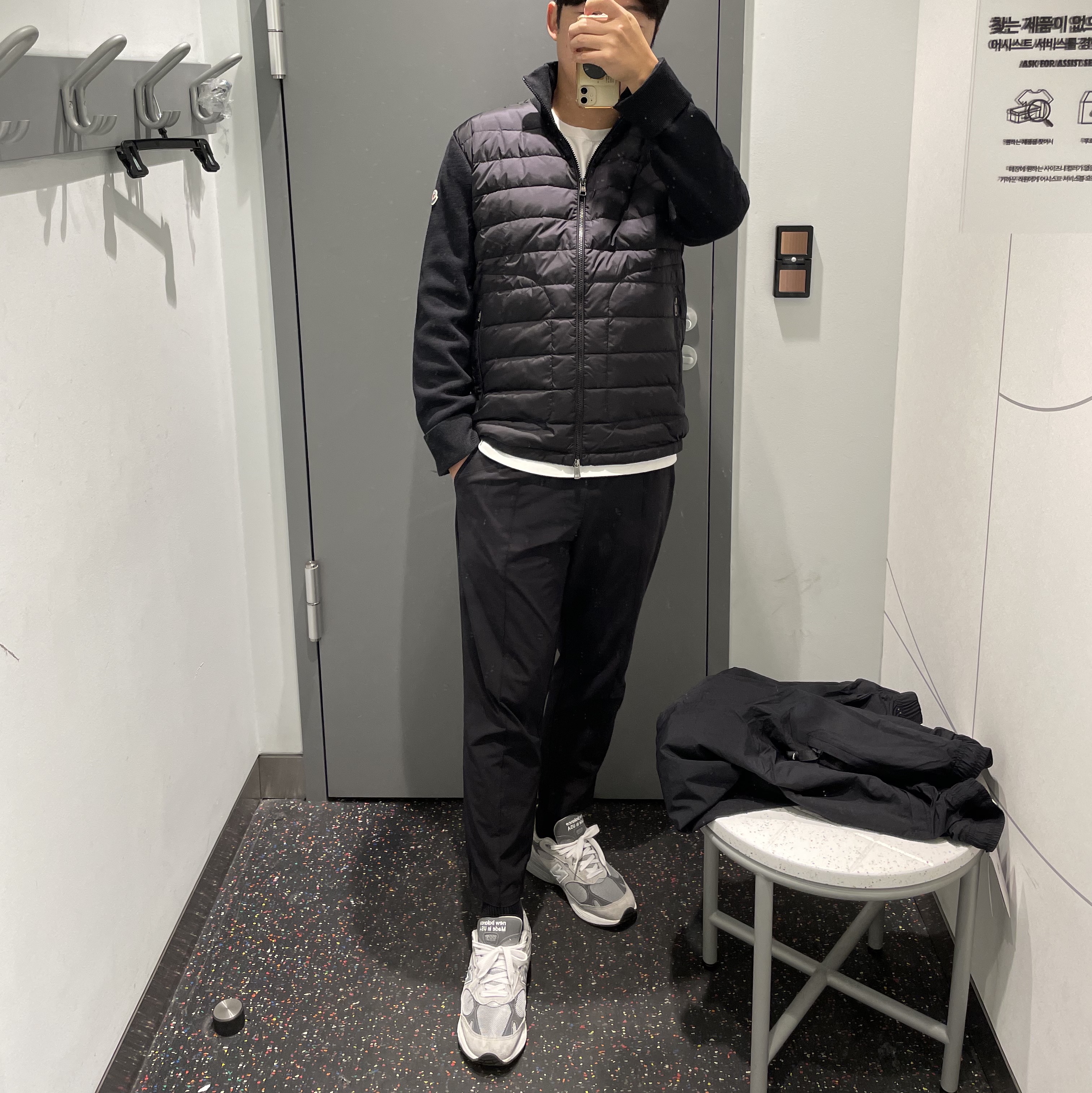 Moncler Padded Wool Cardigan Black - 23FW 착용 스타일