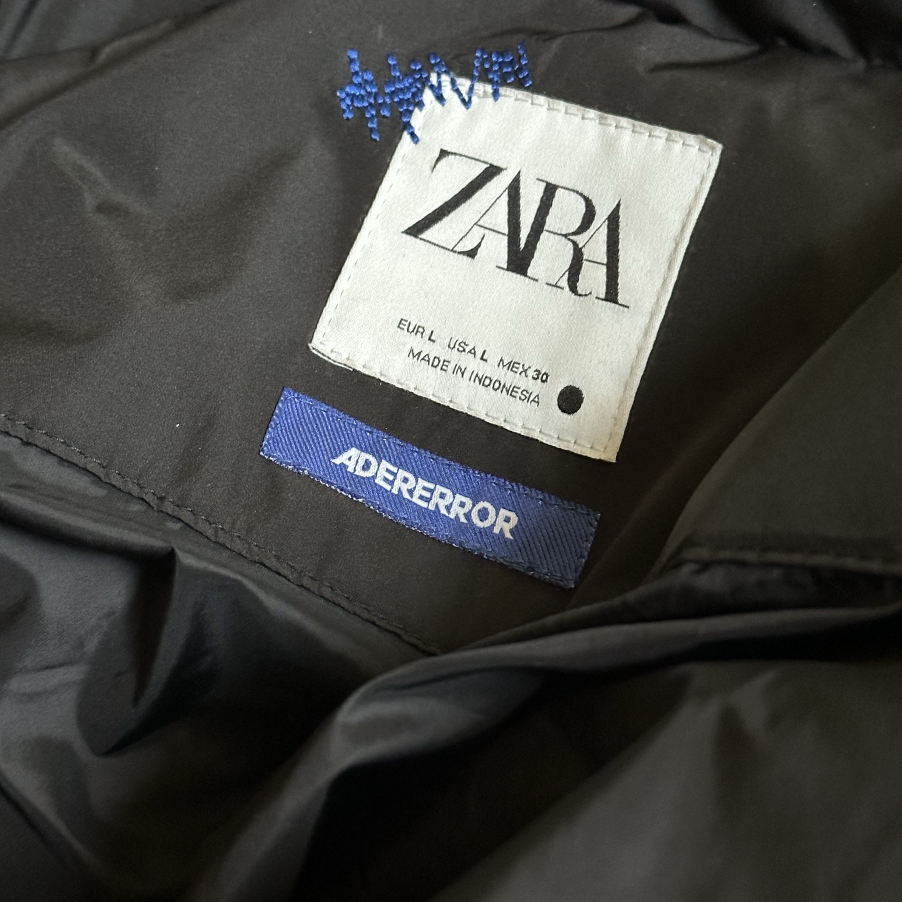 Zara x Ader Error Oversize Puffer Jacket Black 착용 스타일