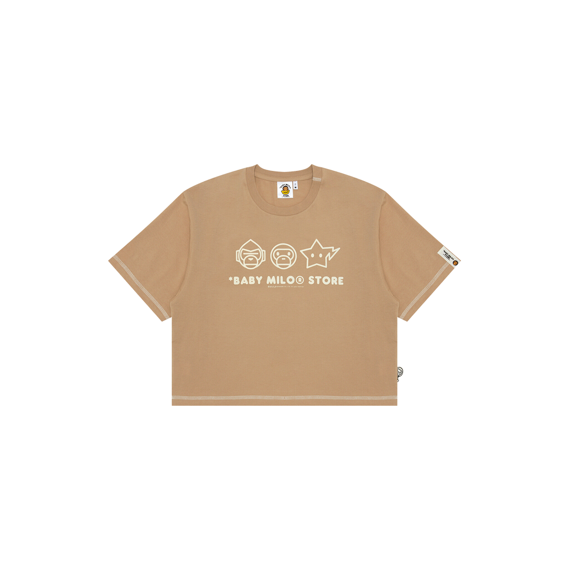 (W) BAPE Logo Crop Fit T-Shirt Beige 상세 이미지 1