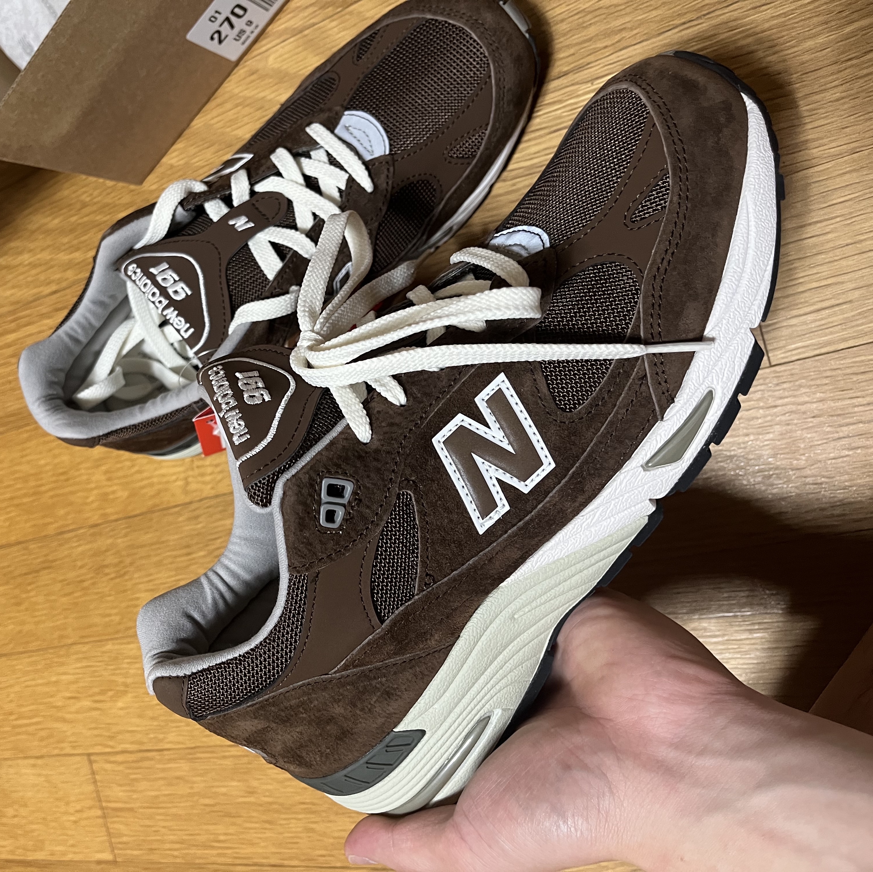 New Balance 991 Made in UK Mocha Brown 착용 스타일