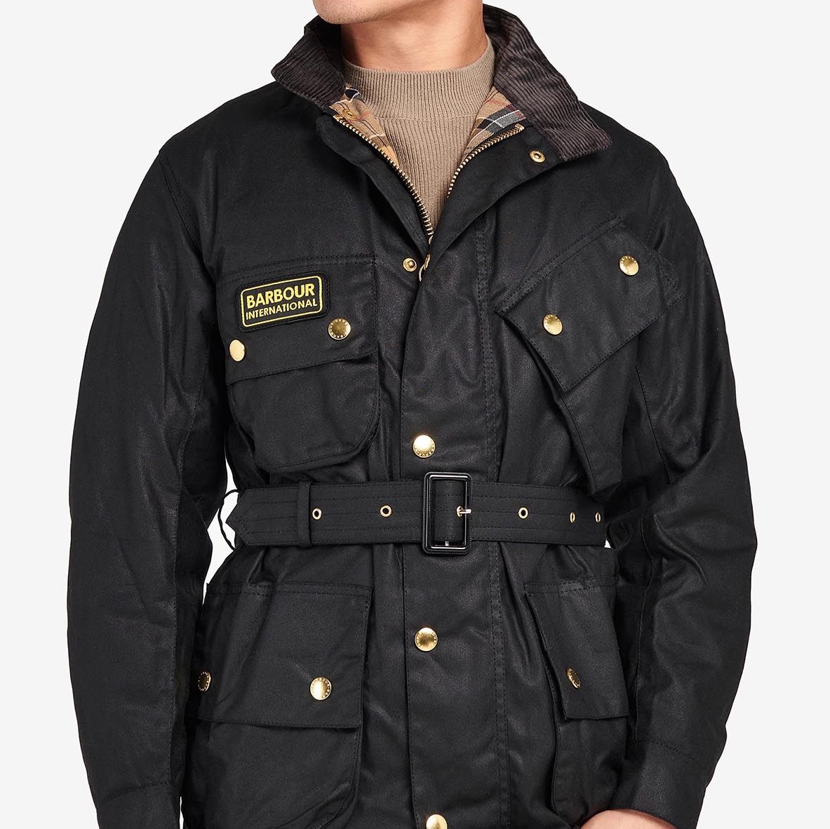 Barbour International Original Wax Jacket Black, Barbour Heritage Liddesdale Quilted Jacket Black 착용 스타일 - 5