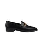 (W) Gucci Jordaan Loafer Black Leather