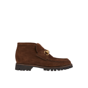 (W) Gucci Horsebit Ankle Boot Brown Suede