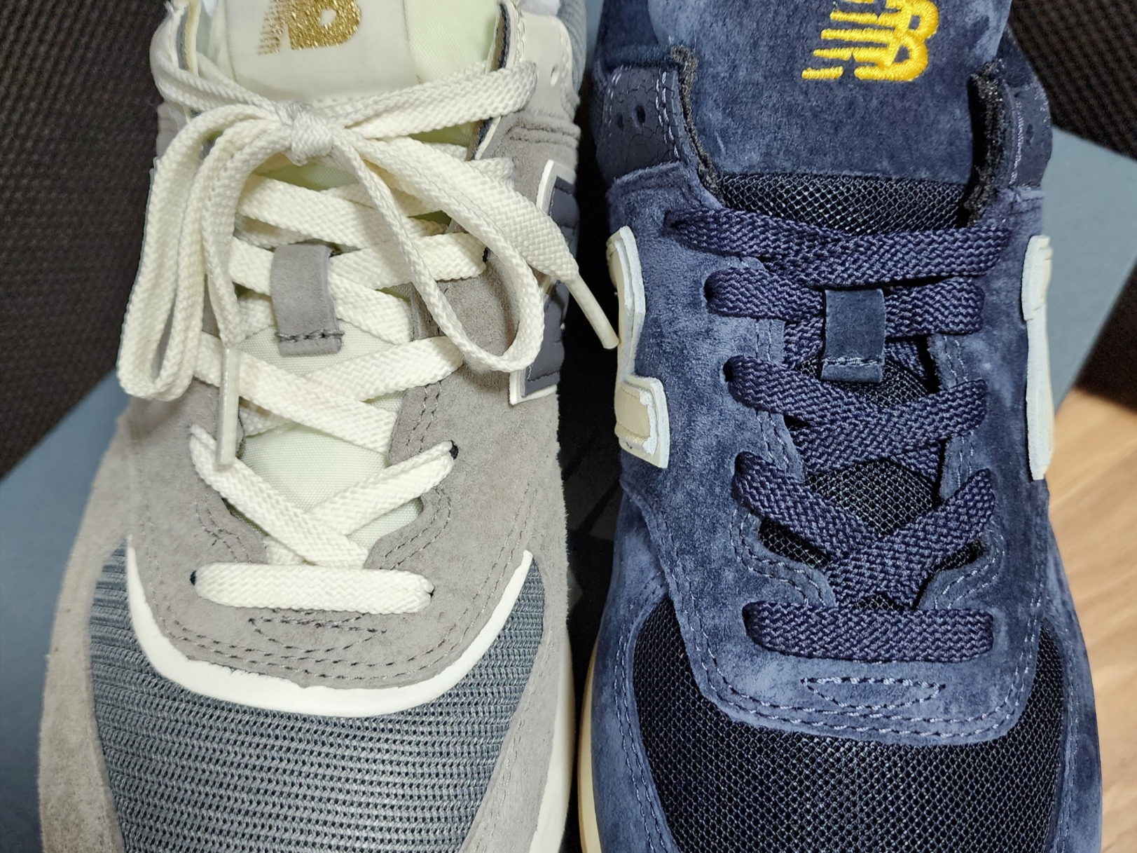 New Balance x Recto 574 Faded Navy Classic, New Balance 574 Legacy Grey 착용 스타일 - 5