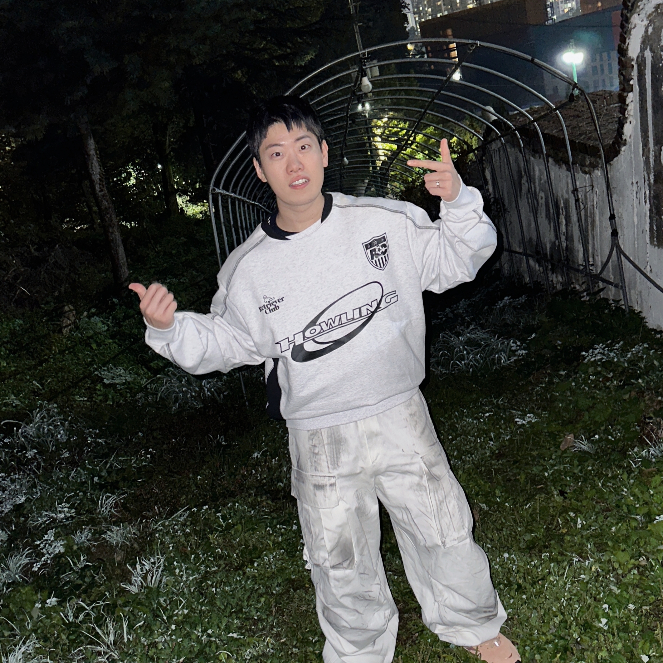 Nos Couleurs 01 Cargo Pants Dirty Washing 착용 스타일 - 5