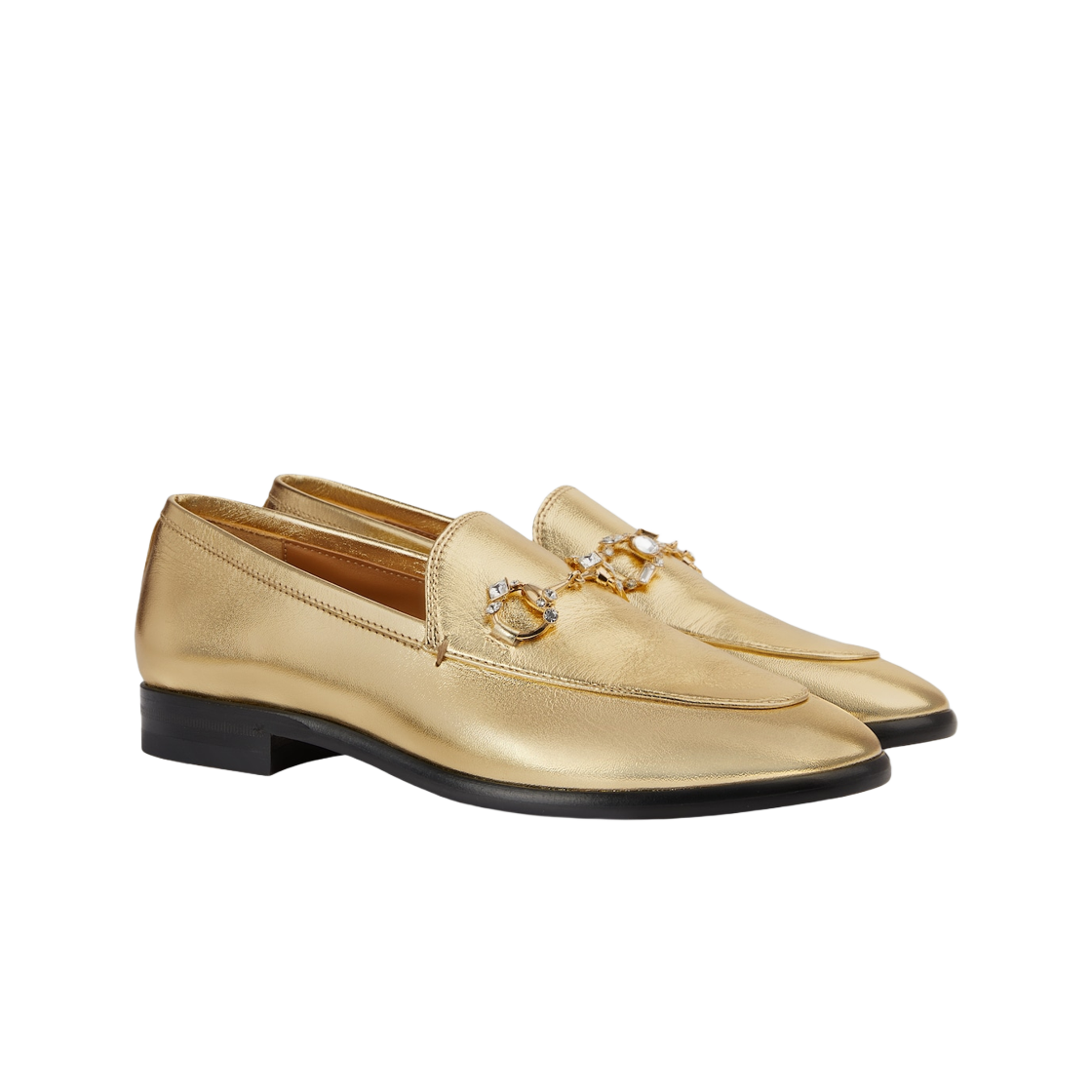 (W) Gucci Jordaan Loafer Metallic Gold Leather 상세 이미지 2