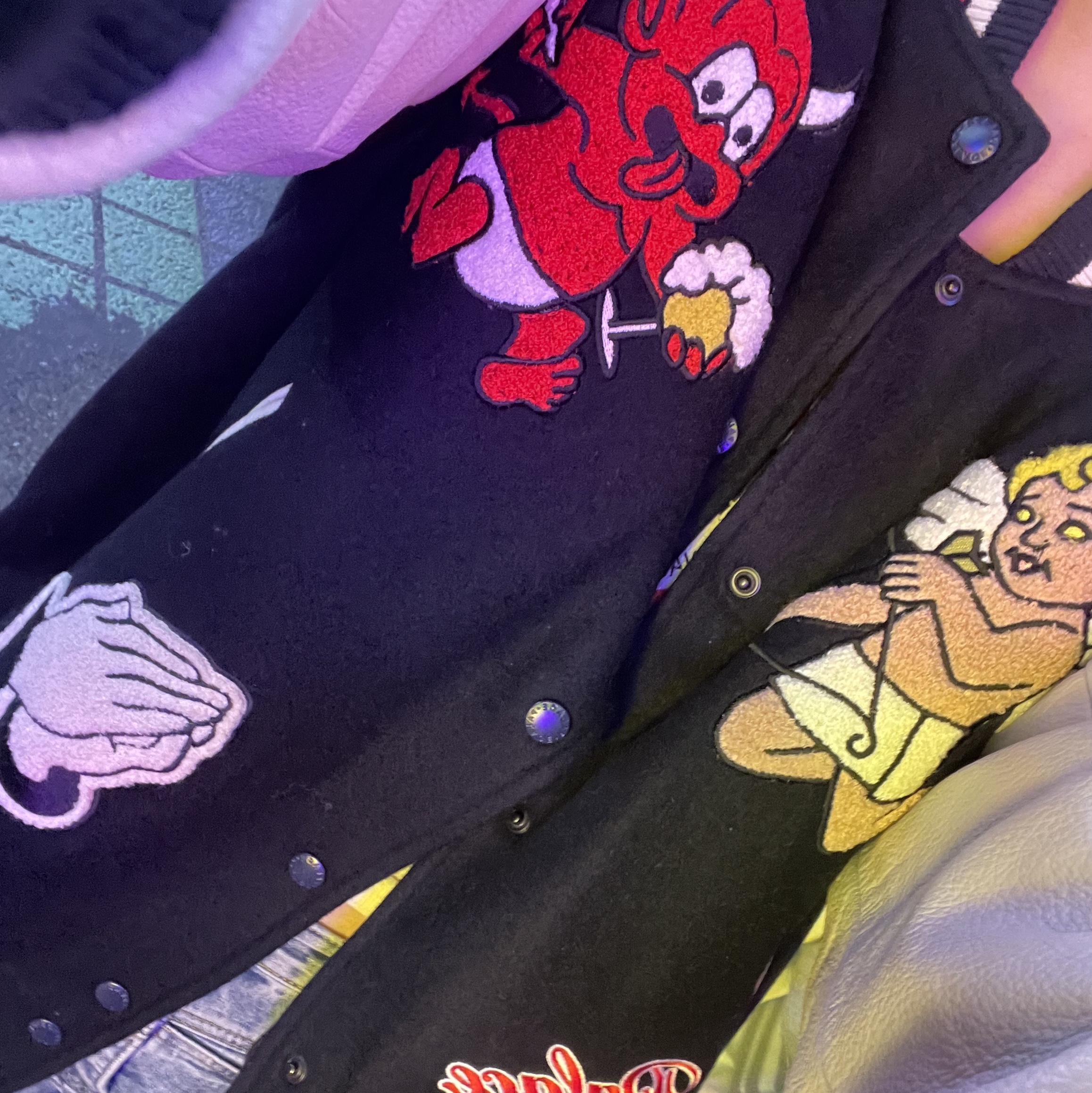 Palace Fallen Angels Varsity Jacket Navy - 23SS 착용 스타일 - 3